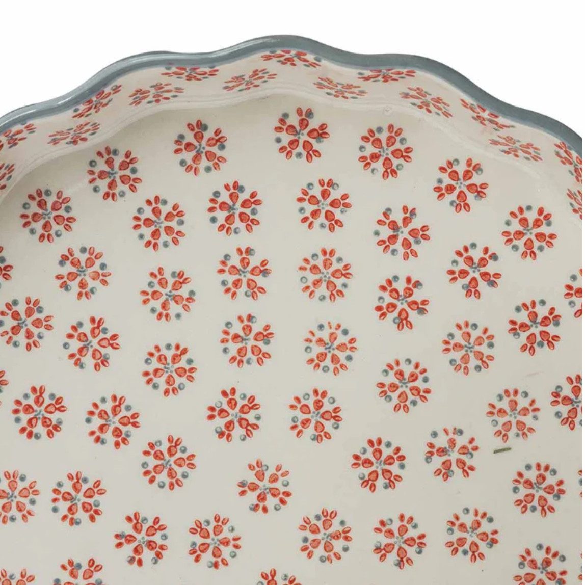 naturalplace® Quicheform Provence rot, Ø 27 cm, aus Steingut, jedes Stück ein Unikat, 4 cm hoher Rand, backofenfest, ressourcenschonend produziert