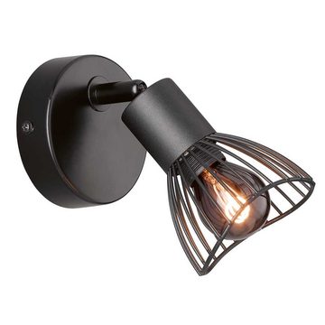 etc-shop Wandleuchte, Leuchtmittel nicht inklusive, Wandlampe schwarz Industrial Wandleuchte Innen