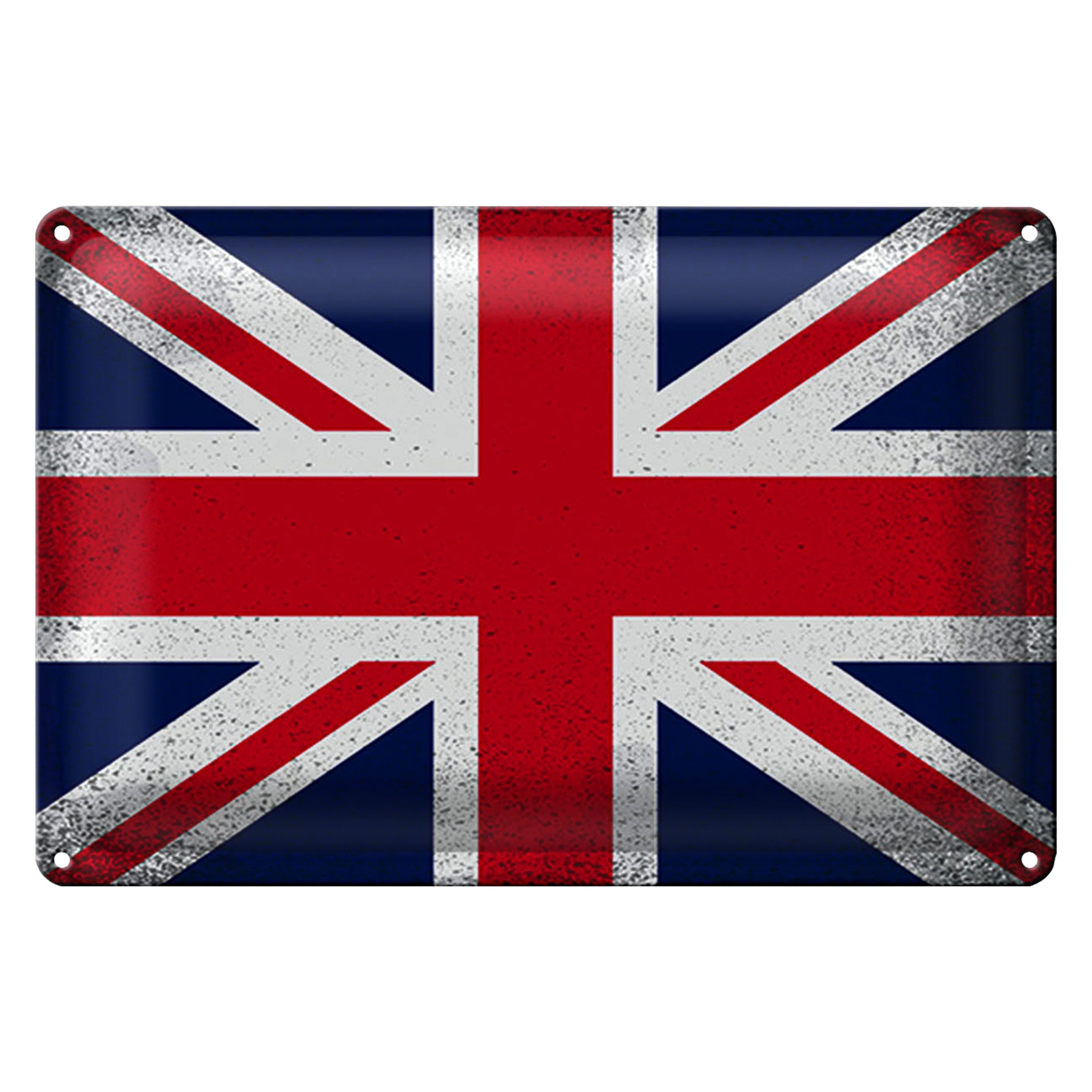 Roomando Metallschild Blechschild Flagge Union Jack 30x20cm United Kingdom Vintag