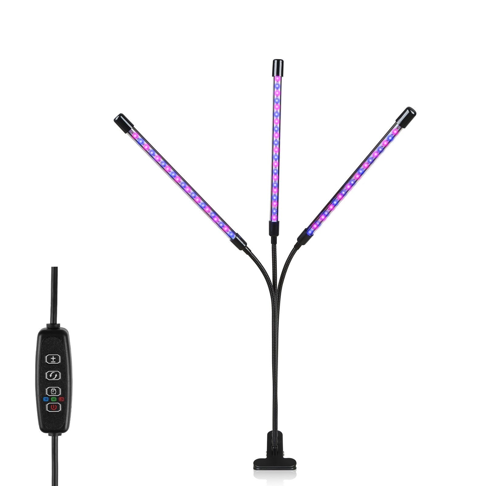 Clanmacy Pflanzenlampe 3 Kopf LED Pflanzenlicht 30W Vollspektrum Wachstumsl günstig online kaufen