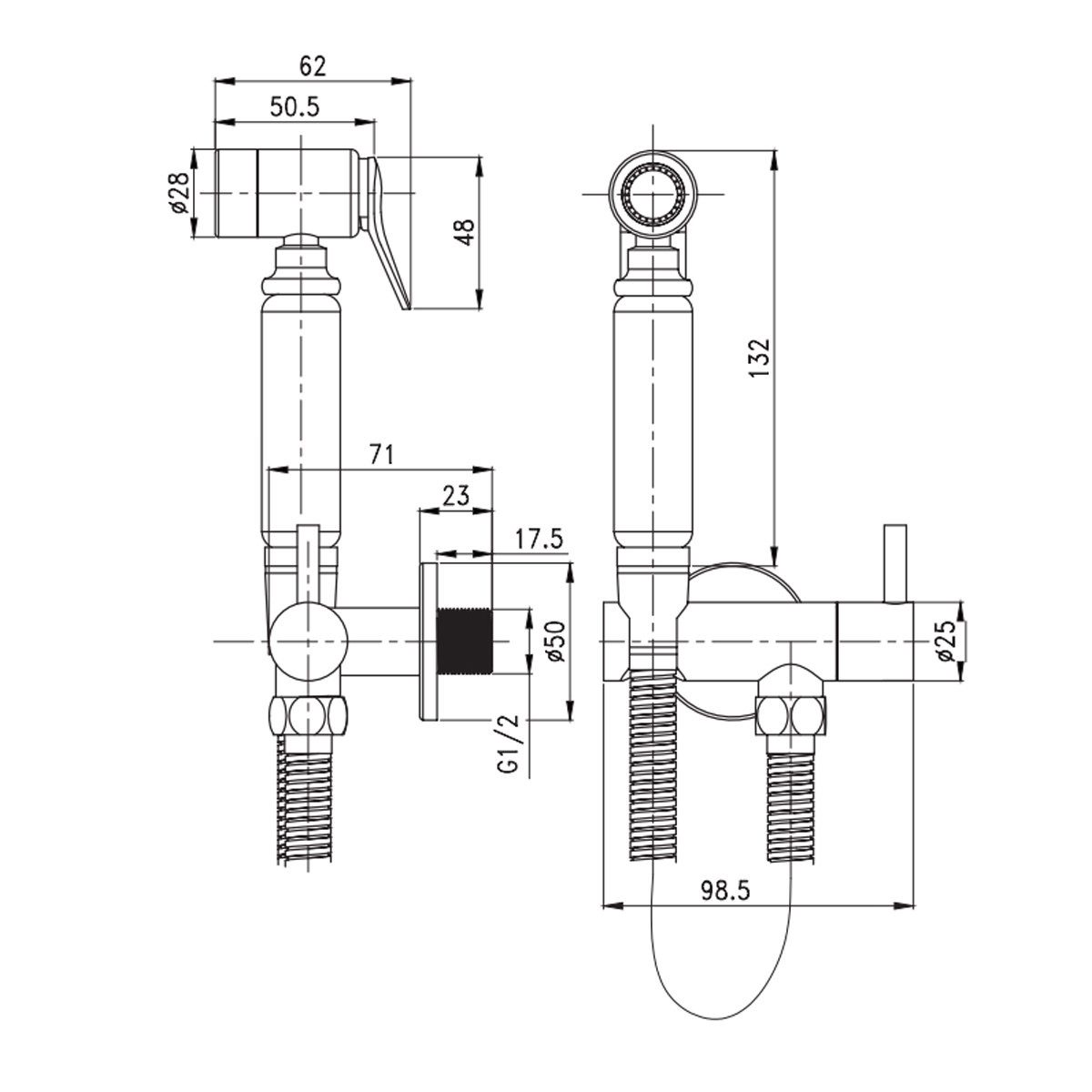 Belvit Bidetarmatur BV-BA3743 (set, 1-St) BELVIT Design Bidet Toilettenarma günstig online kaufen