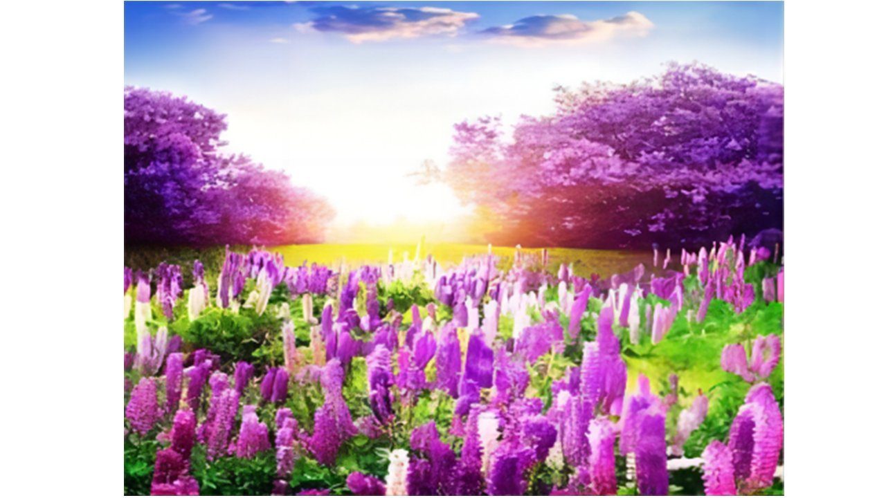 Malen nach Zahlen BASTELIDEE 5d Diamond Painting Set Motiv Blumenwiese in violett