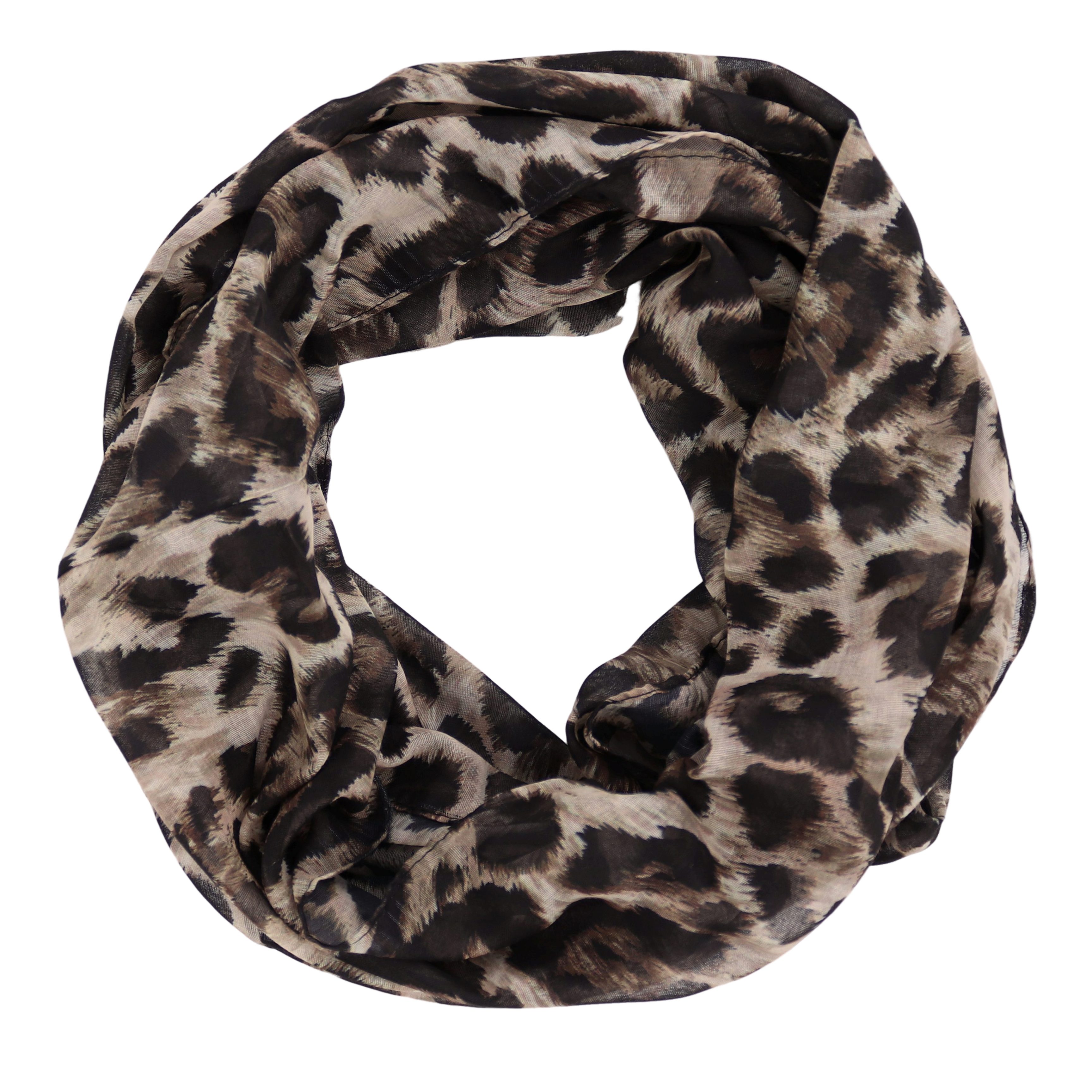 Loop Damen Schal mit Leo-Muster Weich aus 100% Viskose