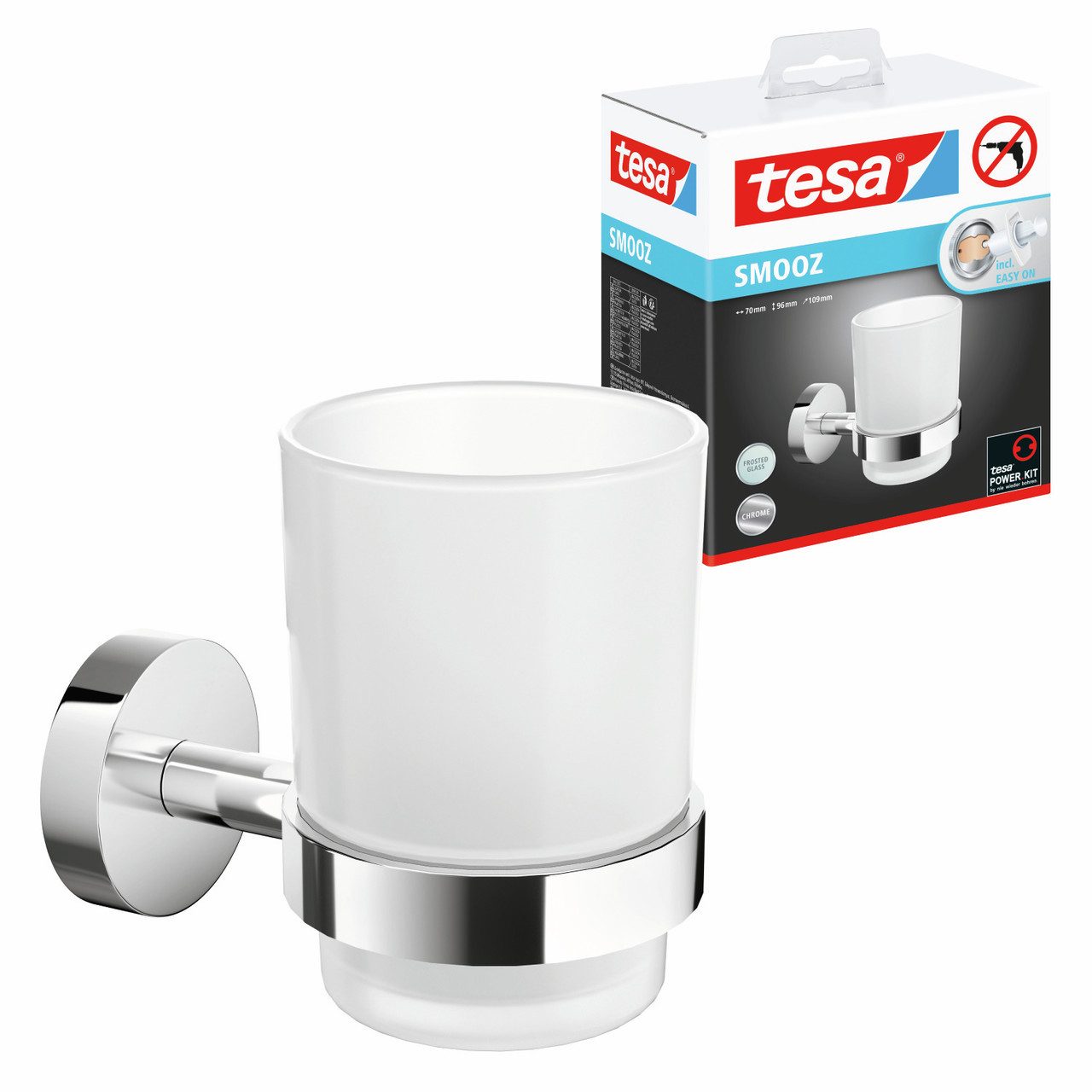 tesa Zahnputzbecher 1 x SMOOZ Zahnputzbecher, (Komplett-Set, 3-St), chrom - günstig online kaufen