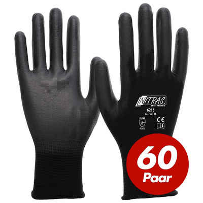 Nitras Nitril-Handschuhe NITRAS 6215 Nylon Strickhandschuh, Schutzhandschuhe - VPE 60 Paar (Spar-Set)