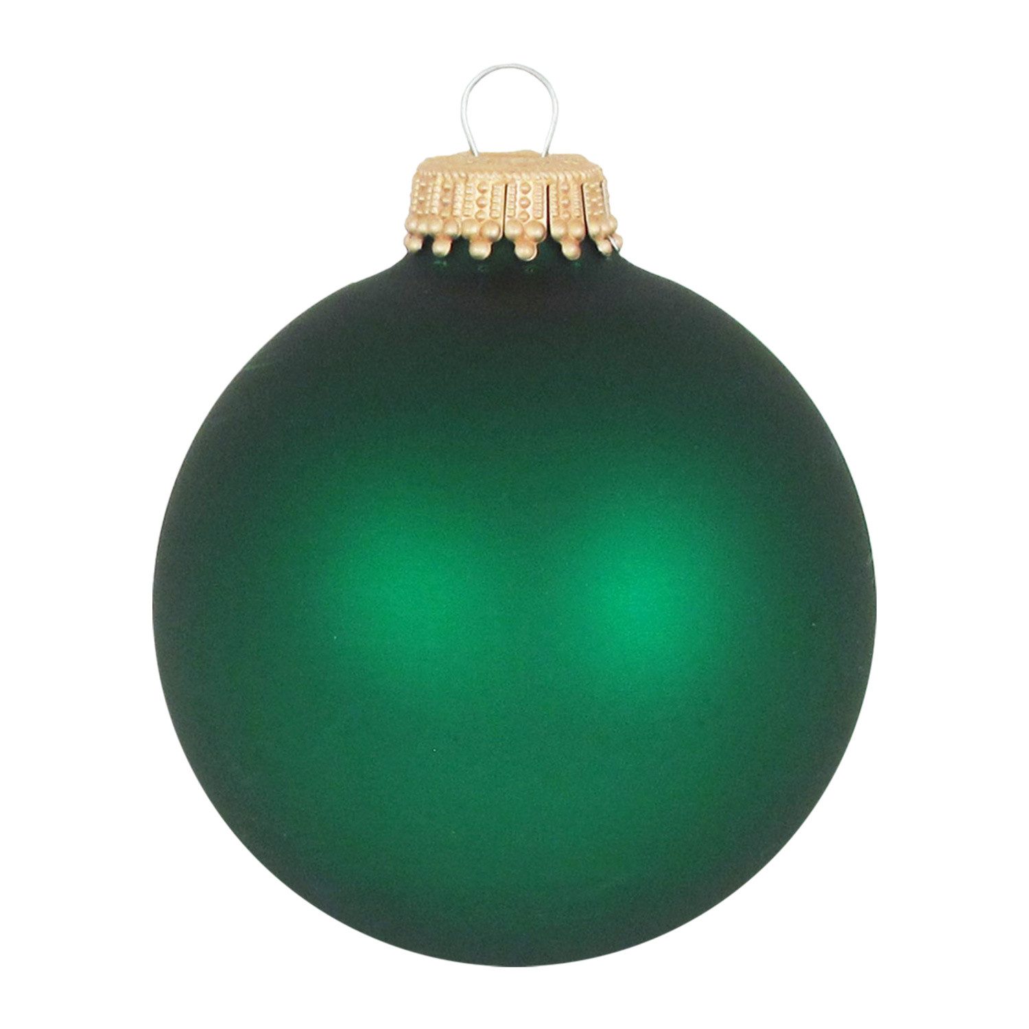 Krebs Glas Lauscha Weihnachtsbaumkugel Weihnachtskugeln Uni-Design Matt Tanne Grün 7cm (8 St), Glas – Bild 2 von 2