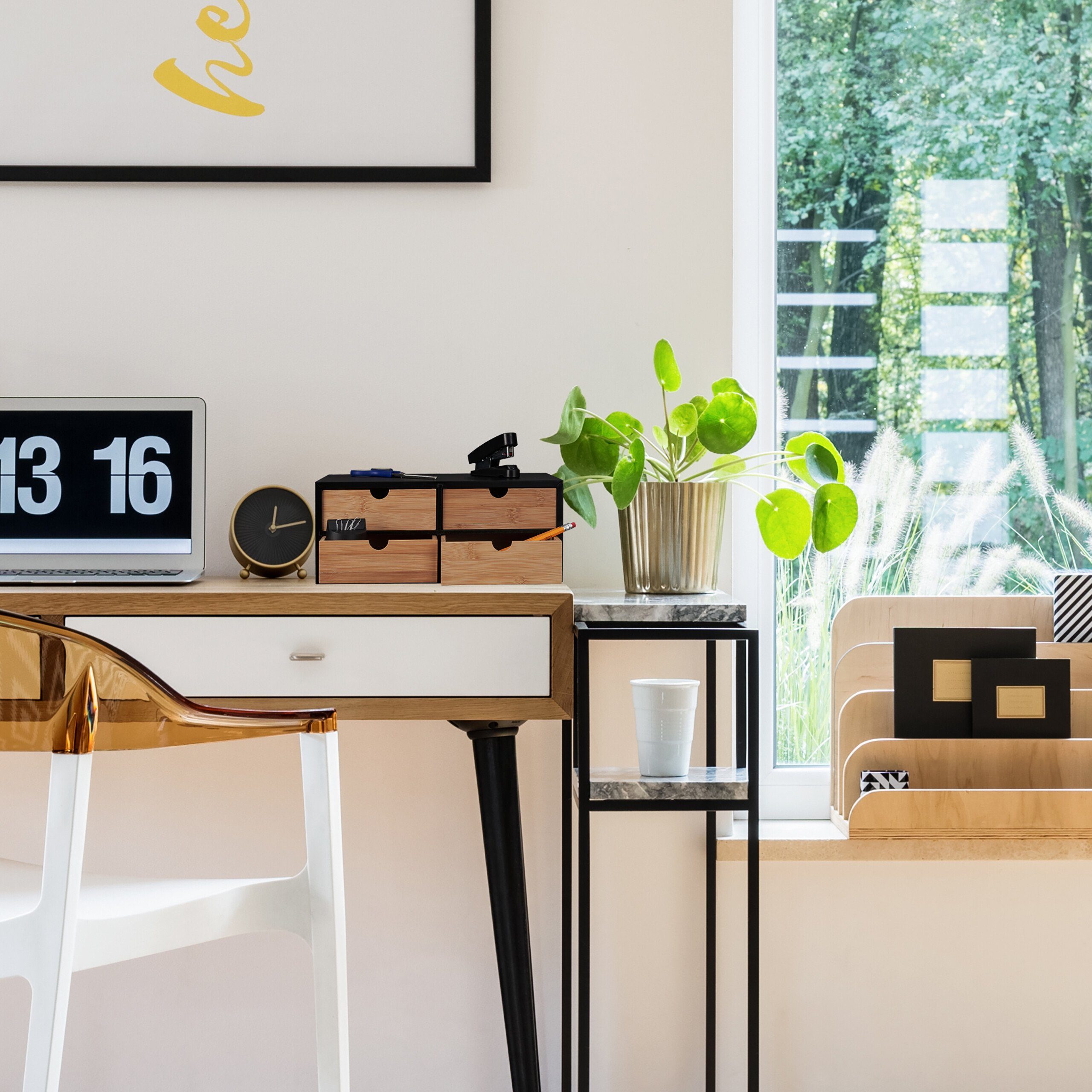 relaxdays Organizer Schreibtisch Organizer mit 4 Schubladen