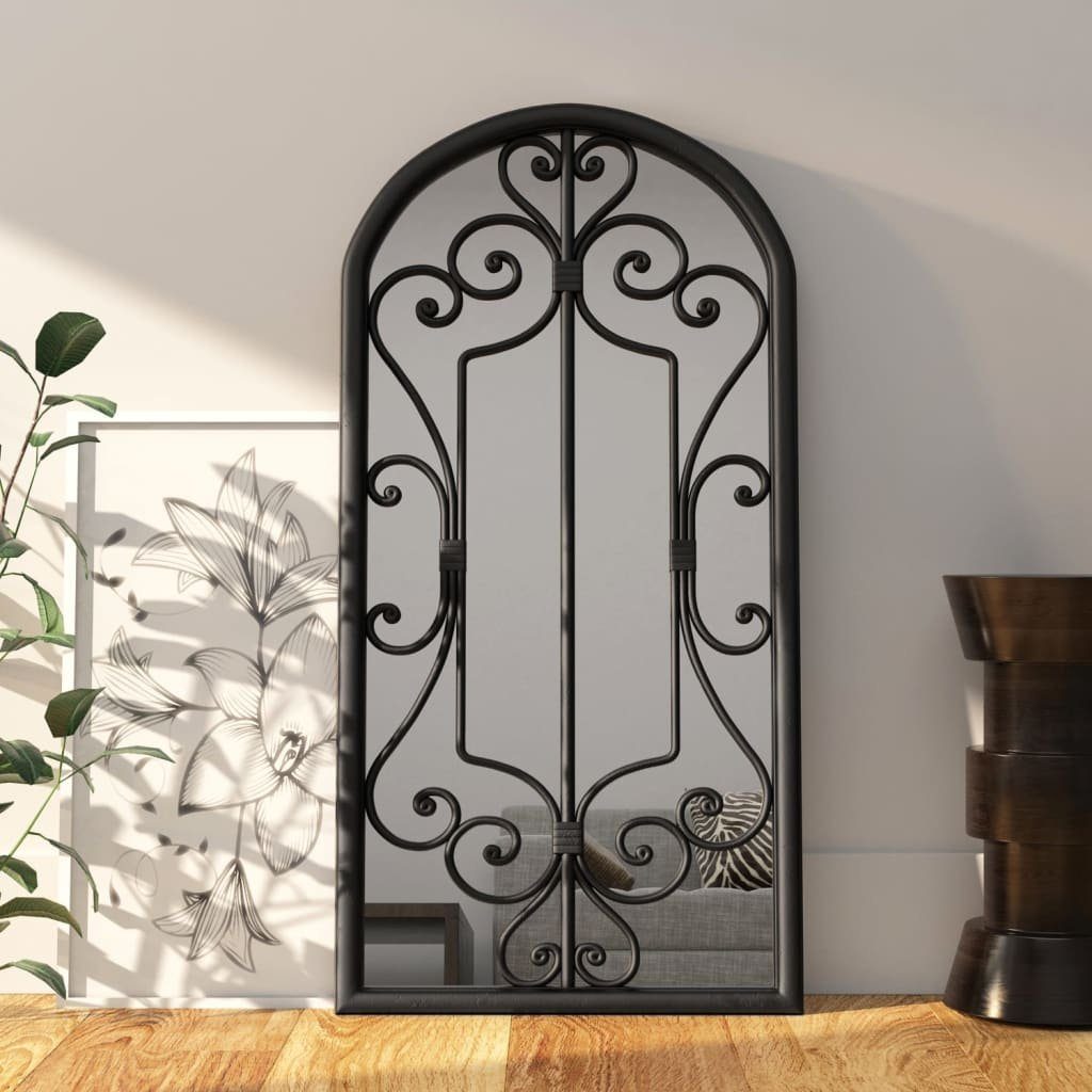 furnicato Wandspiegel Spiegel Schwarz 70x30 cm Eisen für den Innenbereich