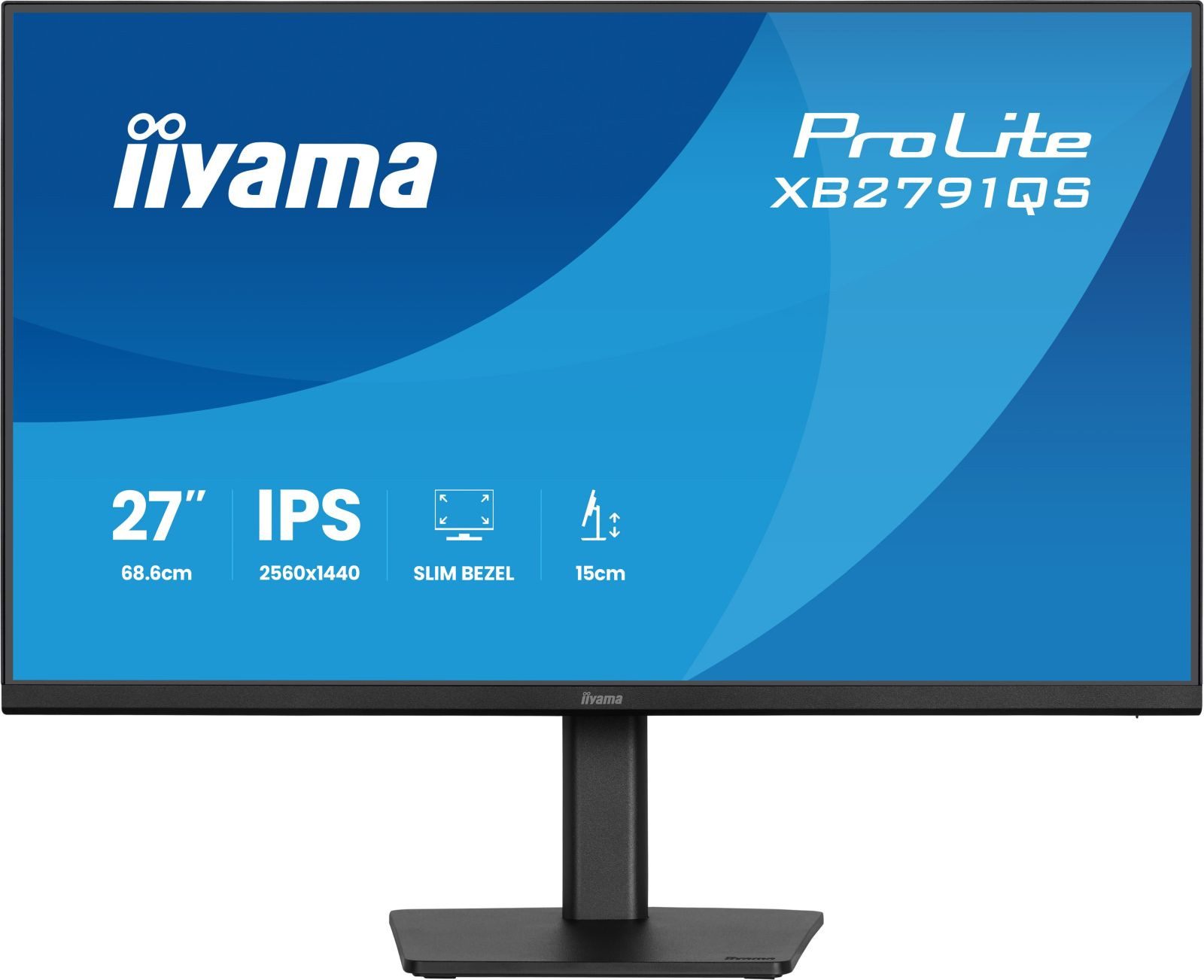Iiyama XB2791QS-B1 TFT-Monitor (2560 x 1440 px, Quad HD, 75 Hz, IPS, Adaptive-Sync, Lautsprecher, HDCP, Pivot, Höhenverstellbar)