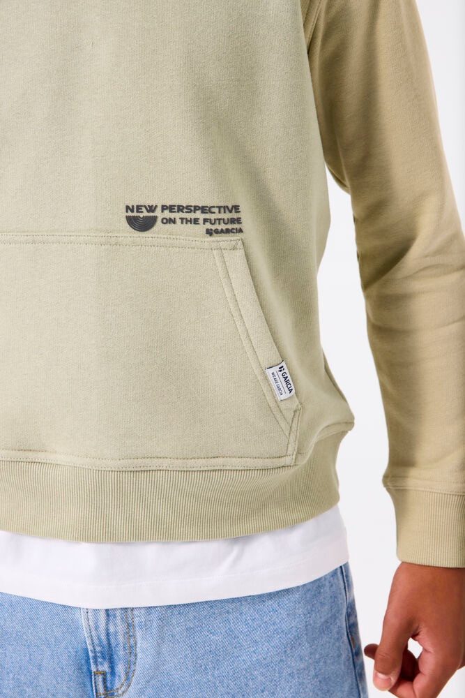 Garcia Kapuzensweatshirt Hellgrüner Hoodie mit Text- und Rückenprint (B53461-4585)