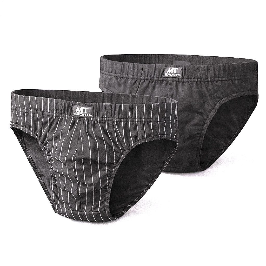 Slip Herren Slip 2er-Pack Baumwolle/Elasthan (uni & gestreift)