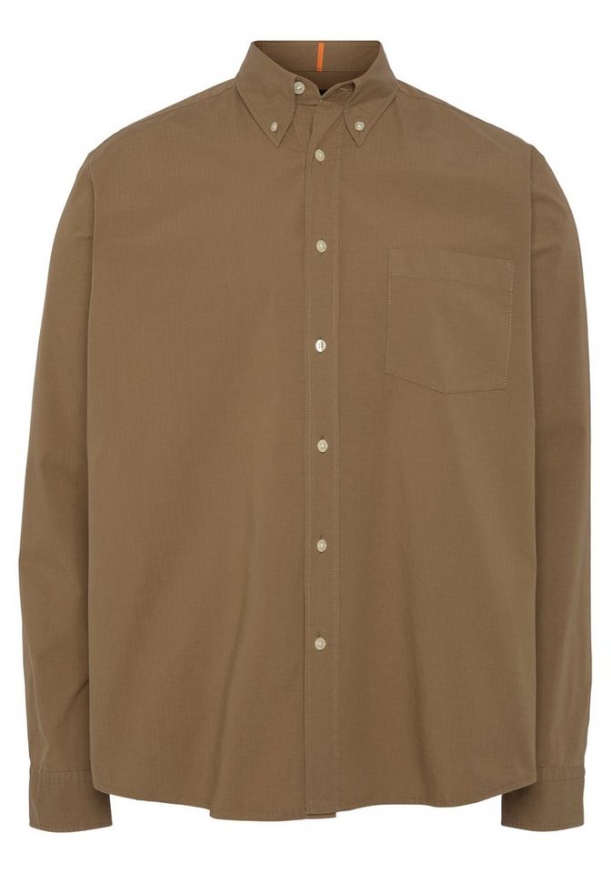 BOSS ORANGE Langarmshirt mit Brusttasche, Weiche Baumwollmischung