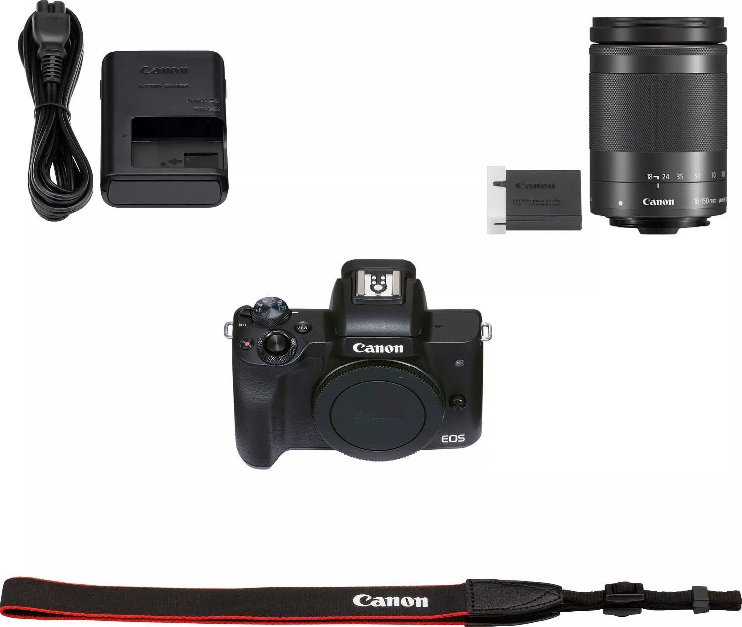 Canon EOS M50 Mark II Systemkamera (EF-M 18-150mm f/3,5-6,3 IS STM,  Graphit-Grau, 24,1 MP, 8,3x opt. Zoom, Bluetooth, NFC, WLAN (WiFi)