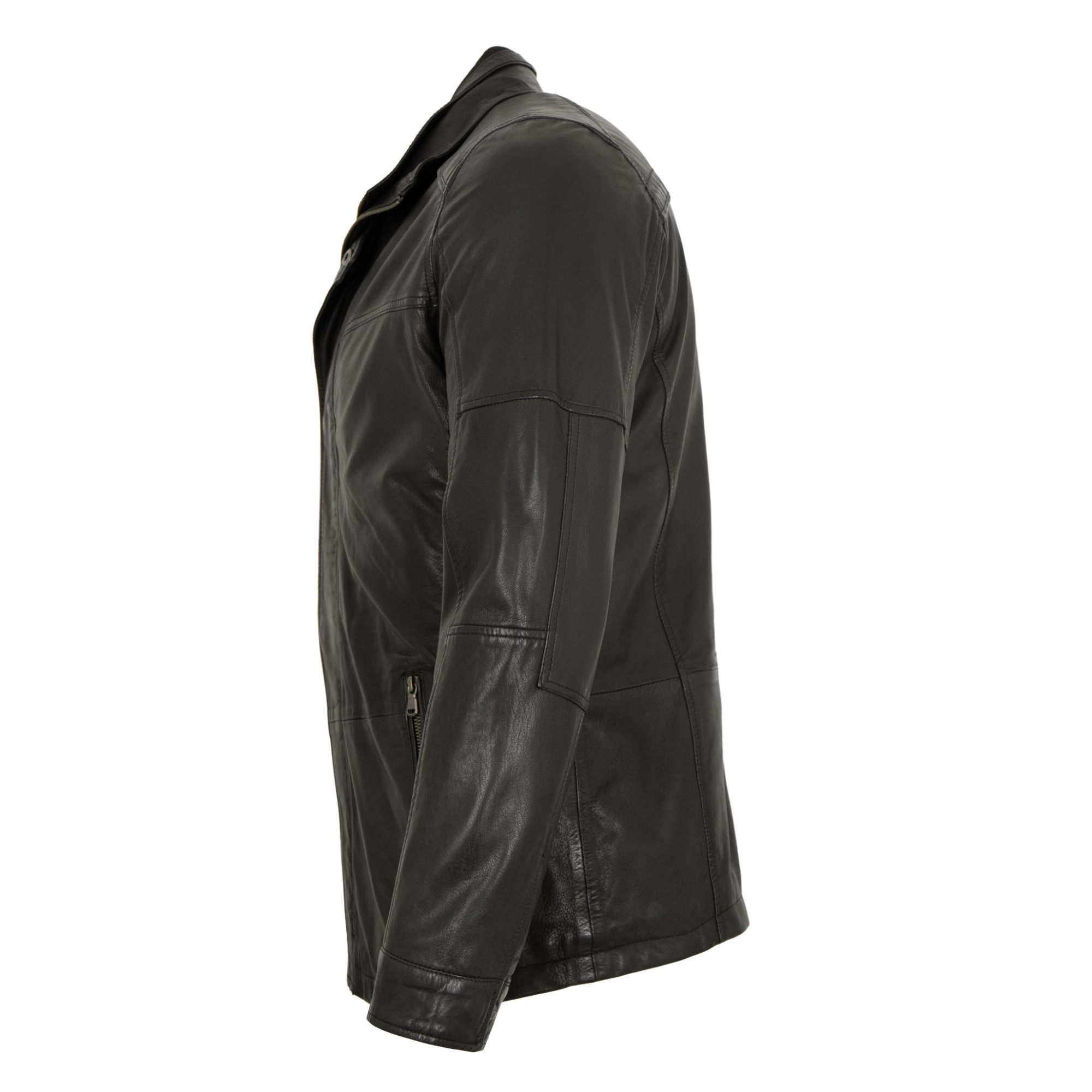 Maddox Lederjacke HJM-89 klassisch MADDOX - Herren Lederjacke Longjacke Parka Lammnappa schwarz