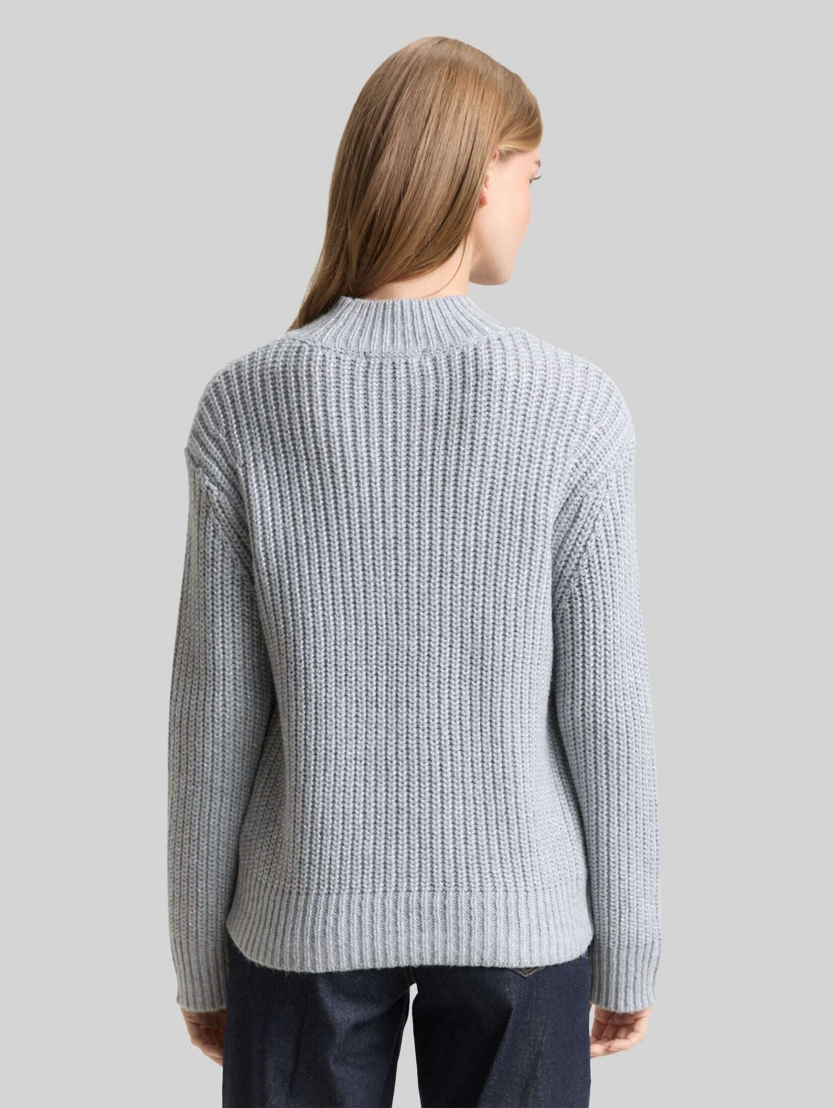 TOM TAILOR Denim Strickpullover Pullover & Strickjacken Relaxed Fit Strickpullover mit Glitzer-Effekt