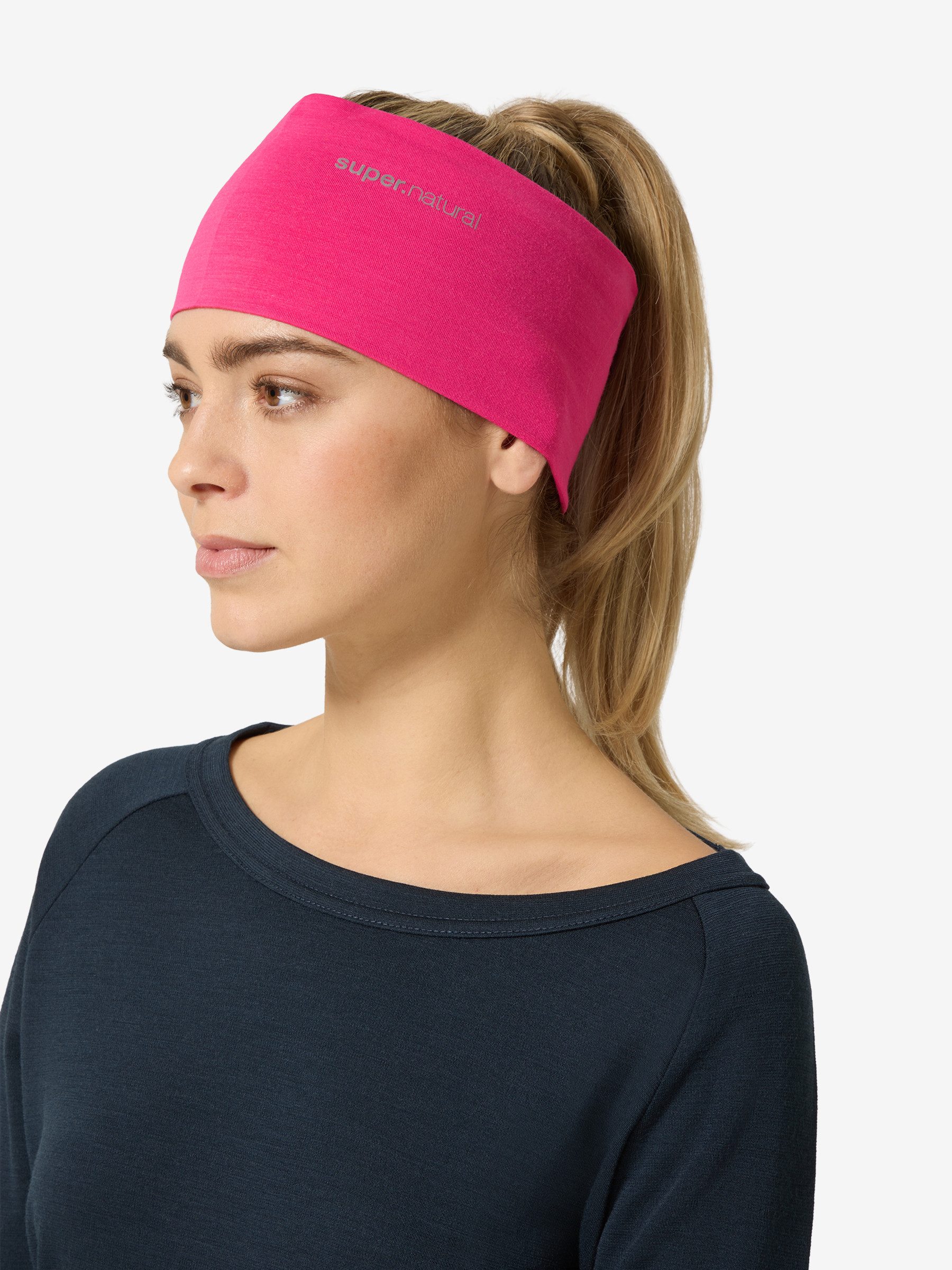 SUPER.NATURAL Stirnband Merino Stirnband WANDERLUST HEADBAND wärmender Merino-Materialmix