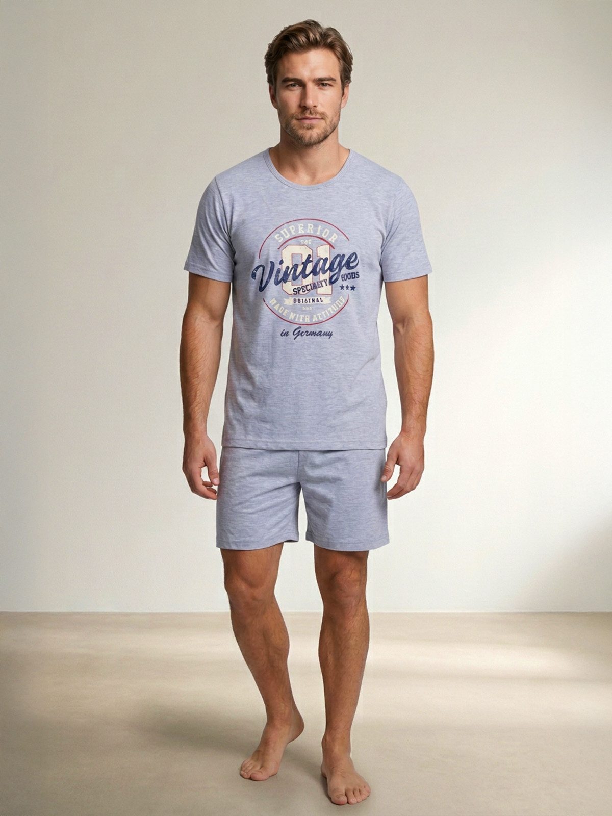 Henry Terre Shorty Pyjama Set Kurz - Paul Vintage