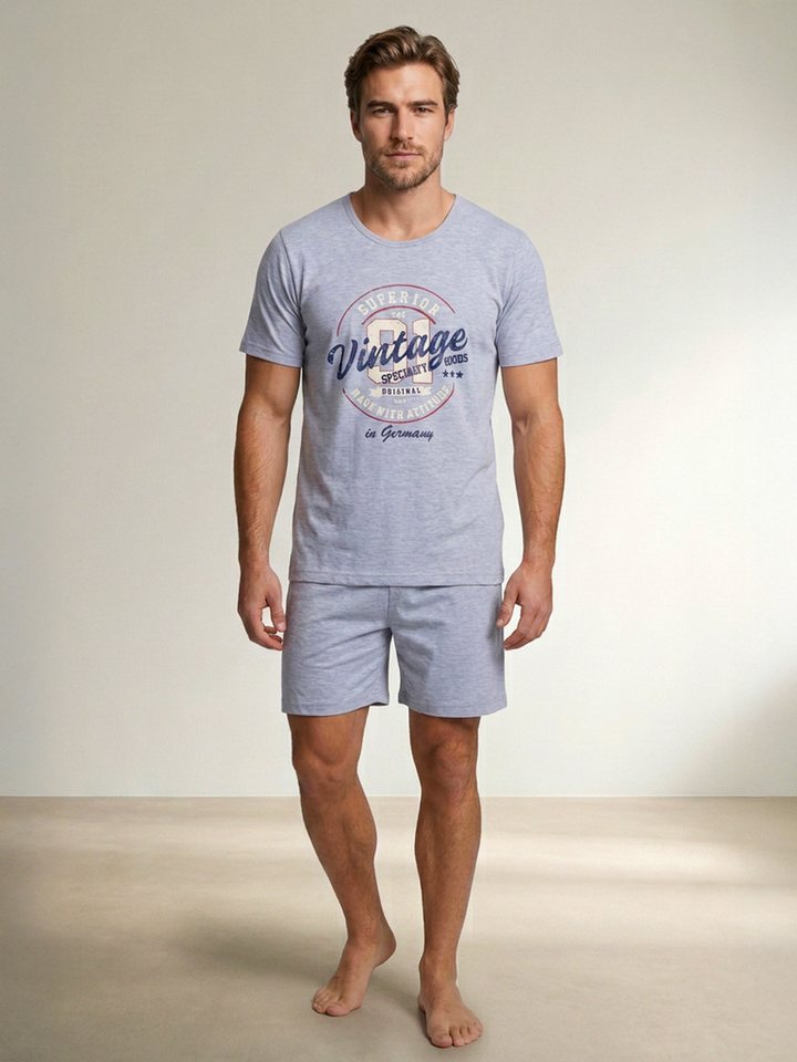 Henry Terre Shorty Paul Vintage Herren Pyjama Set Kurz M - 5XL