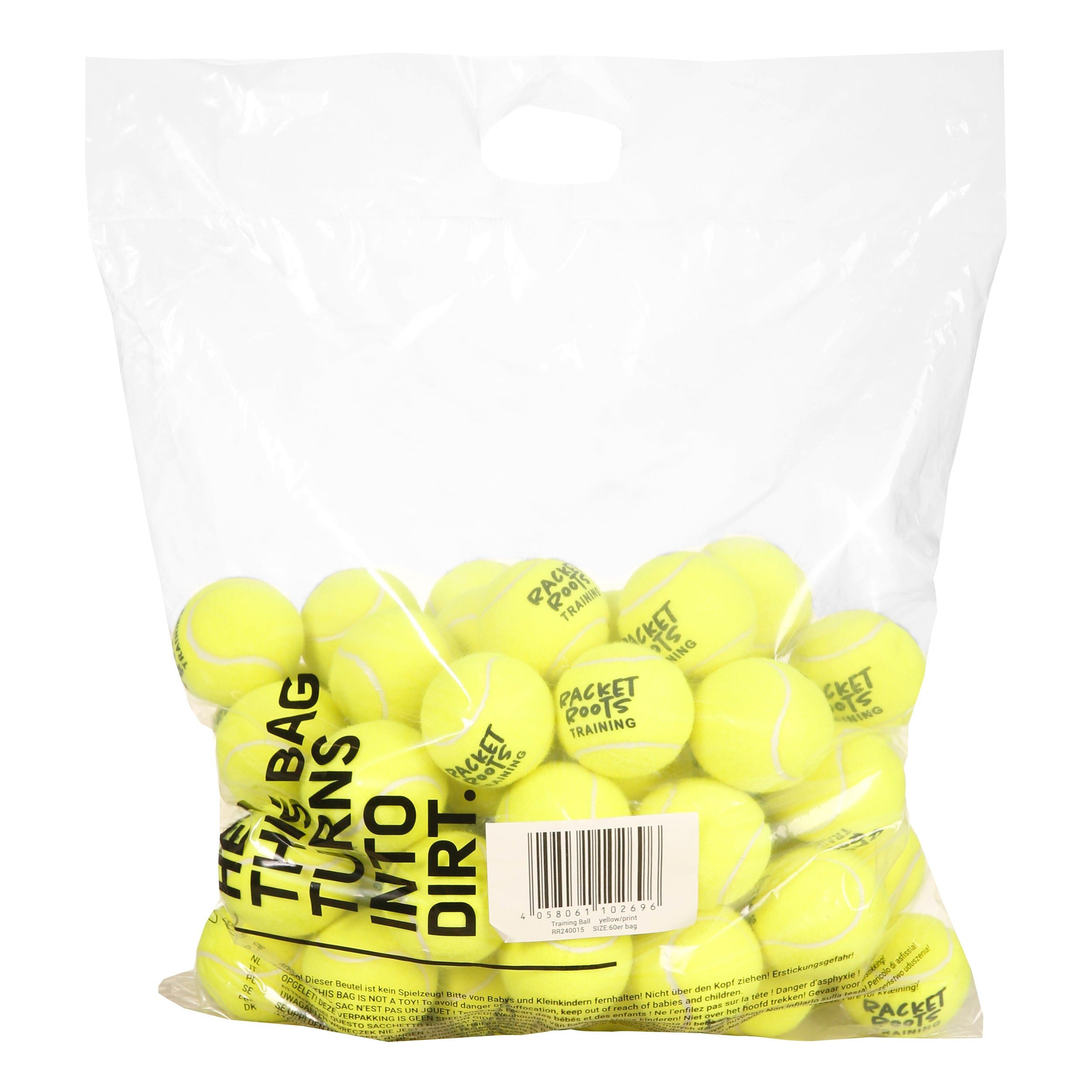 Racket Roots Tennisball RR Training - 60 Tennisbälle - Drucklose Bälle - (60er Beutel)