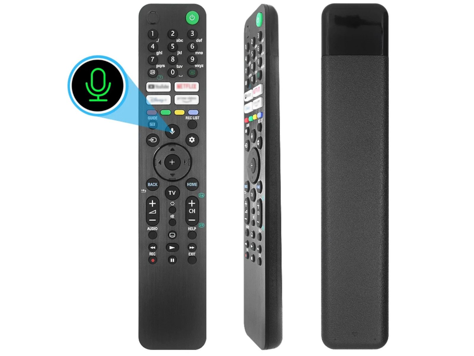 azurano Ersatz für SONY RMF-TX500E, 149355411, 149355414, 149355421, Universal-Smart-TV-Fernbedienung (Bluetooth, Sprachsteuerung, Streaming-Tasten)