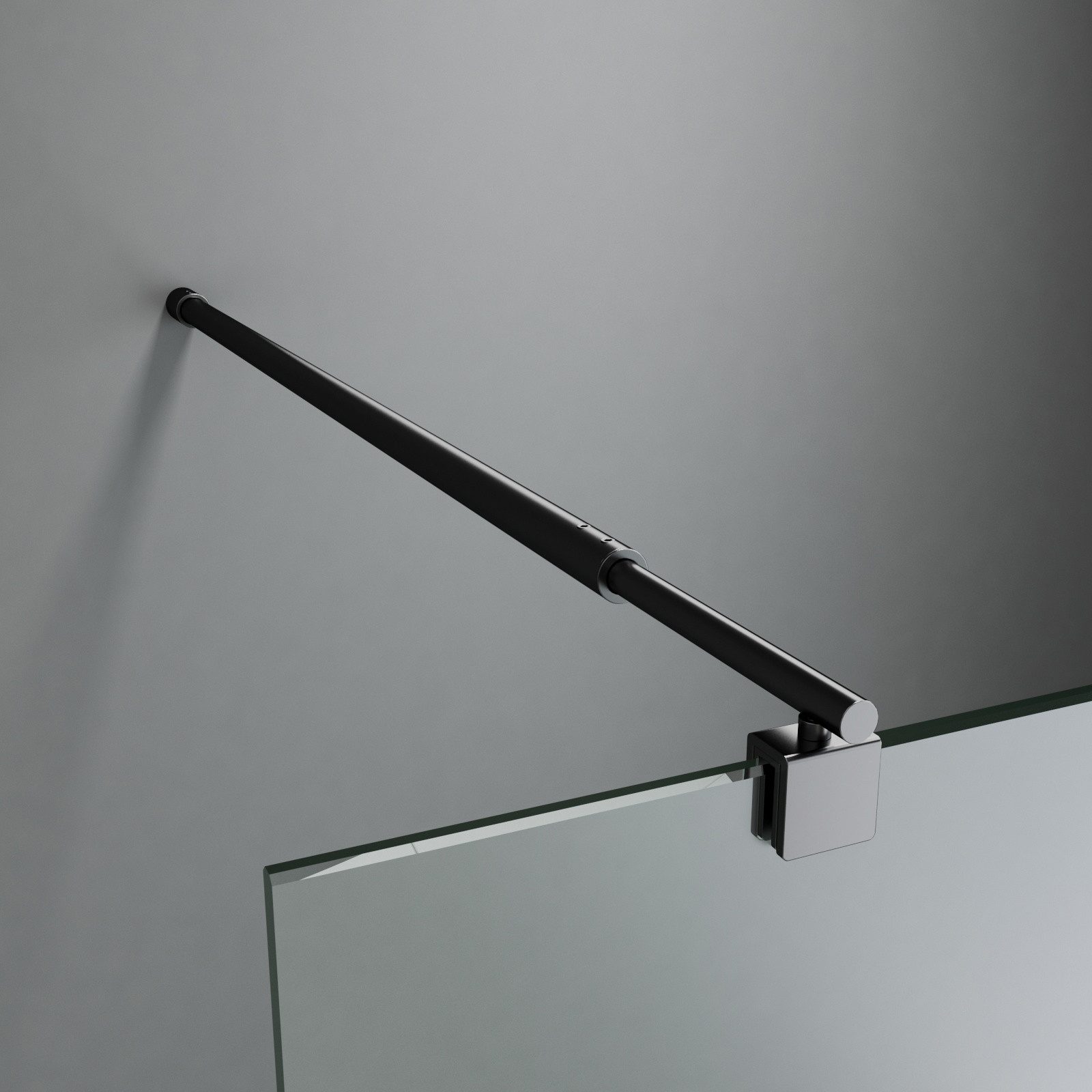 Boromal Duschwand-Stabilisationsstange Haltestange für 5-10 mm Walk In Duschwände Glaswand Stabilisator, justierbar 70-120cm Edelstahl / …