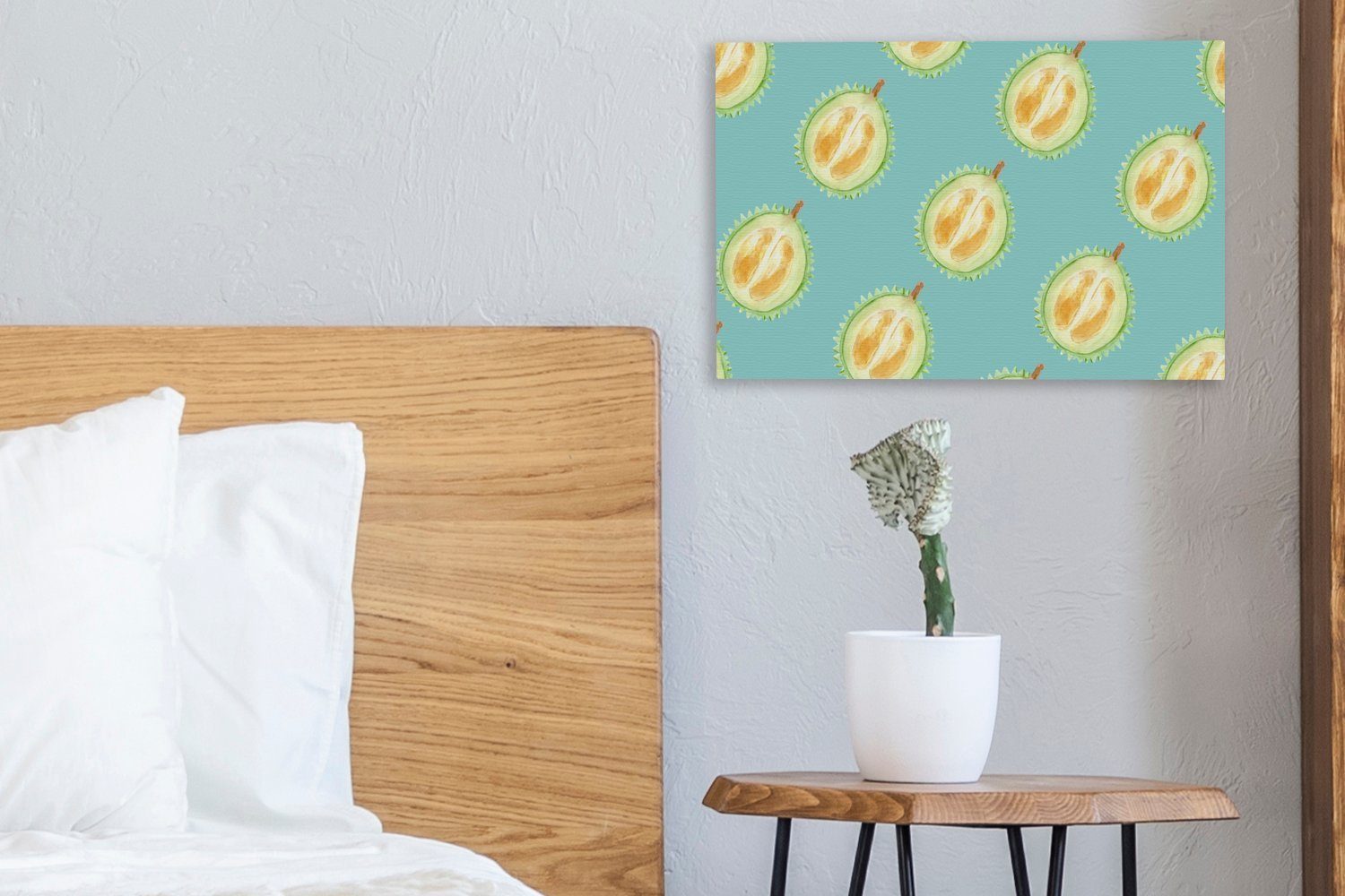 OneMillionCanvasses® Leinwandbild Obst Zitrusfrüchte Aufhängefertig, Blau, - 30x20 St), cm Leinwandbilder, - Wandbild (1 Wanddeko