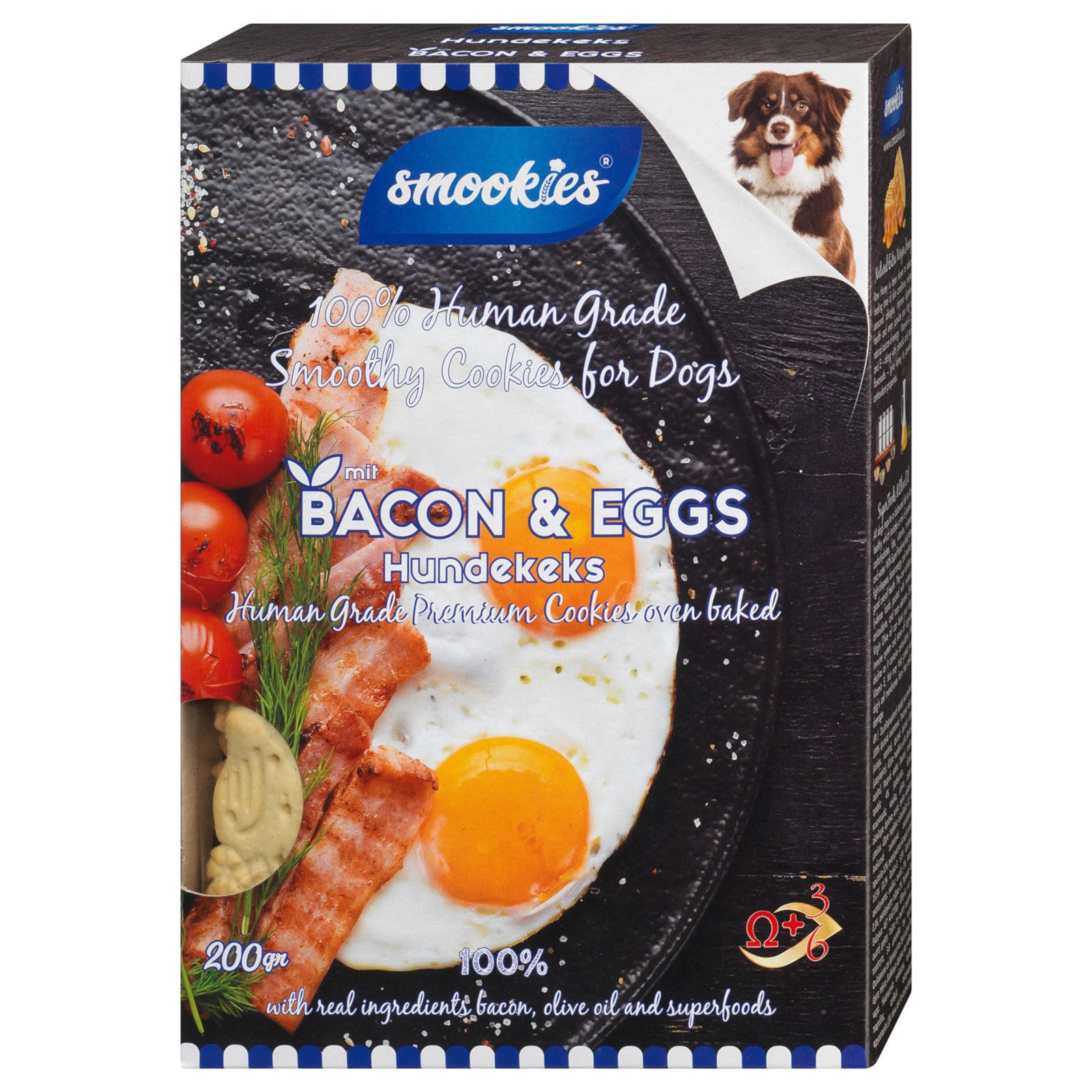 smookies Bacon & Ei, 200g, ein Keks, den Hunde lieben!, Snack für: Hunde