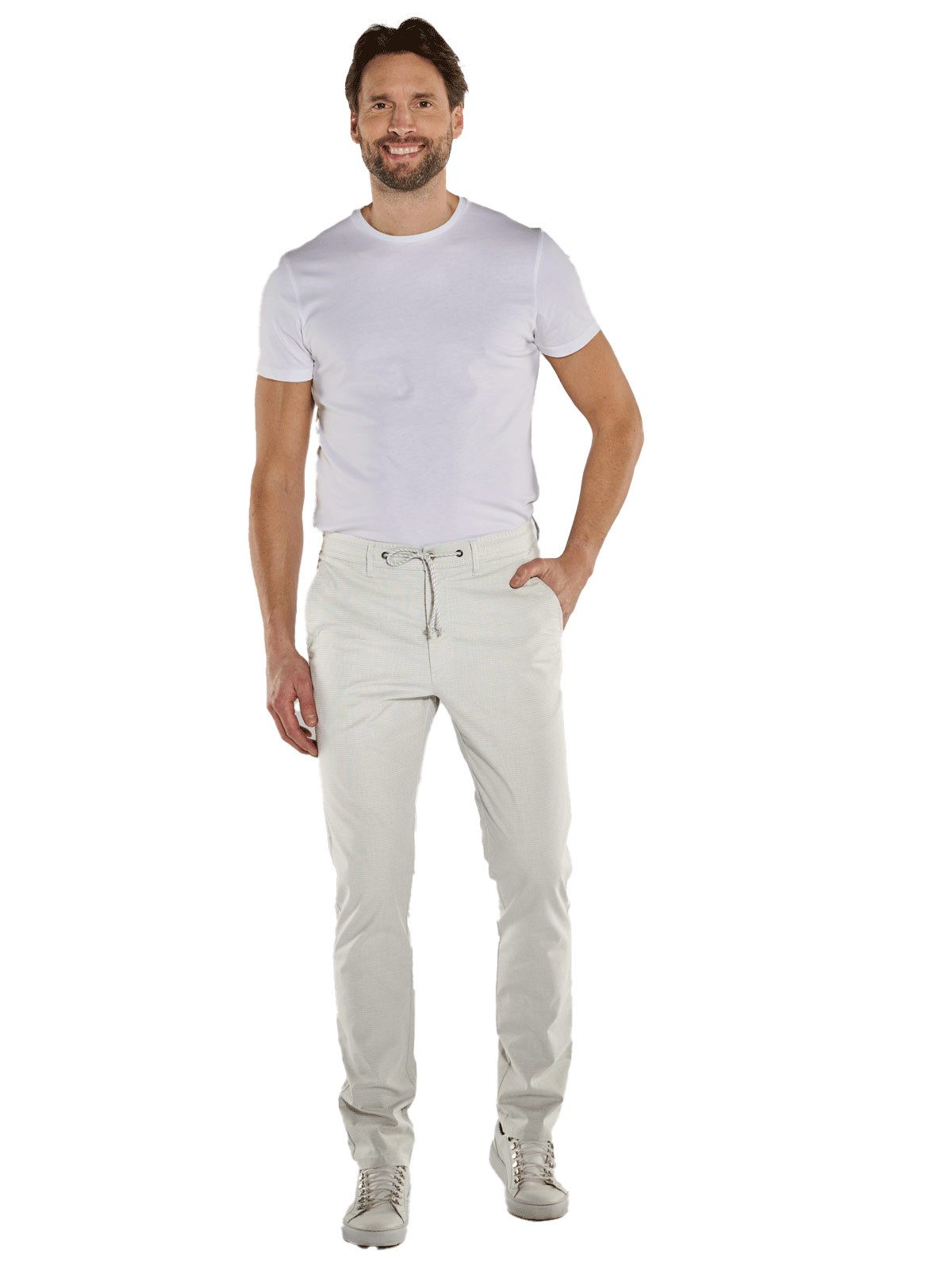 ENGBERS GERMANY Chinohose Herren Chino aus Hightech-Warenmaterial, Hellgrau