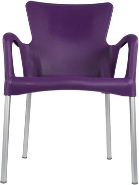 Lesli Living Stapelstuhl »Stuhl Stapelstuhl Gartenstuhl 4er Set violett Kunststoff stapelbar 85 cm«