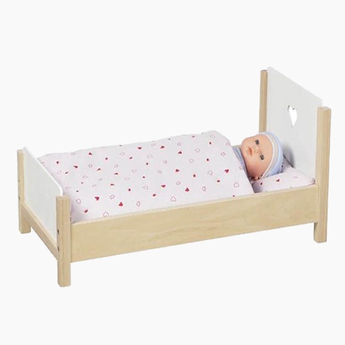goki Puppenbett Puppenbett Herzträume (packung, 1tlg., unmontiert), Möbelstück für kleine Puppeneltern