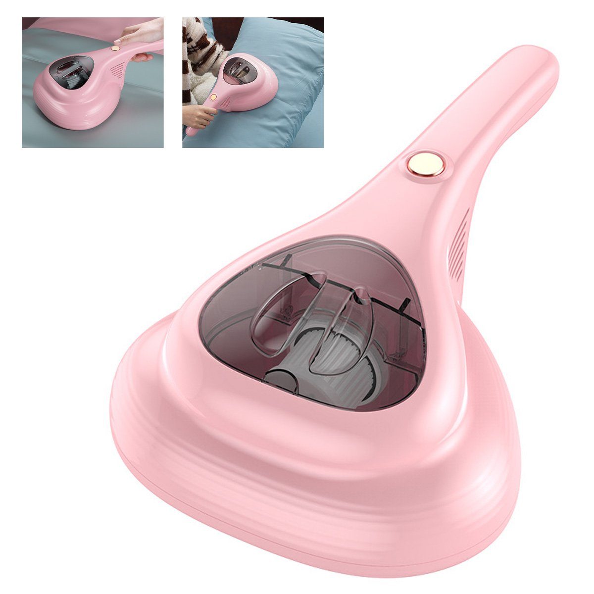 DOPWii Matratzenreinigungsgerät 60W Handheld Bett Milben Sammler,UV Sterilisieren Entfernen Milben, 60,00 W, beutellos Rosa