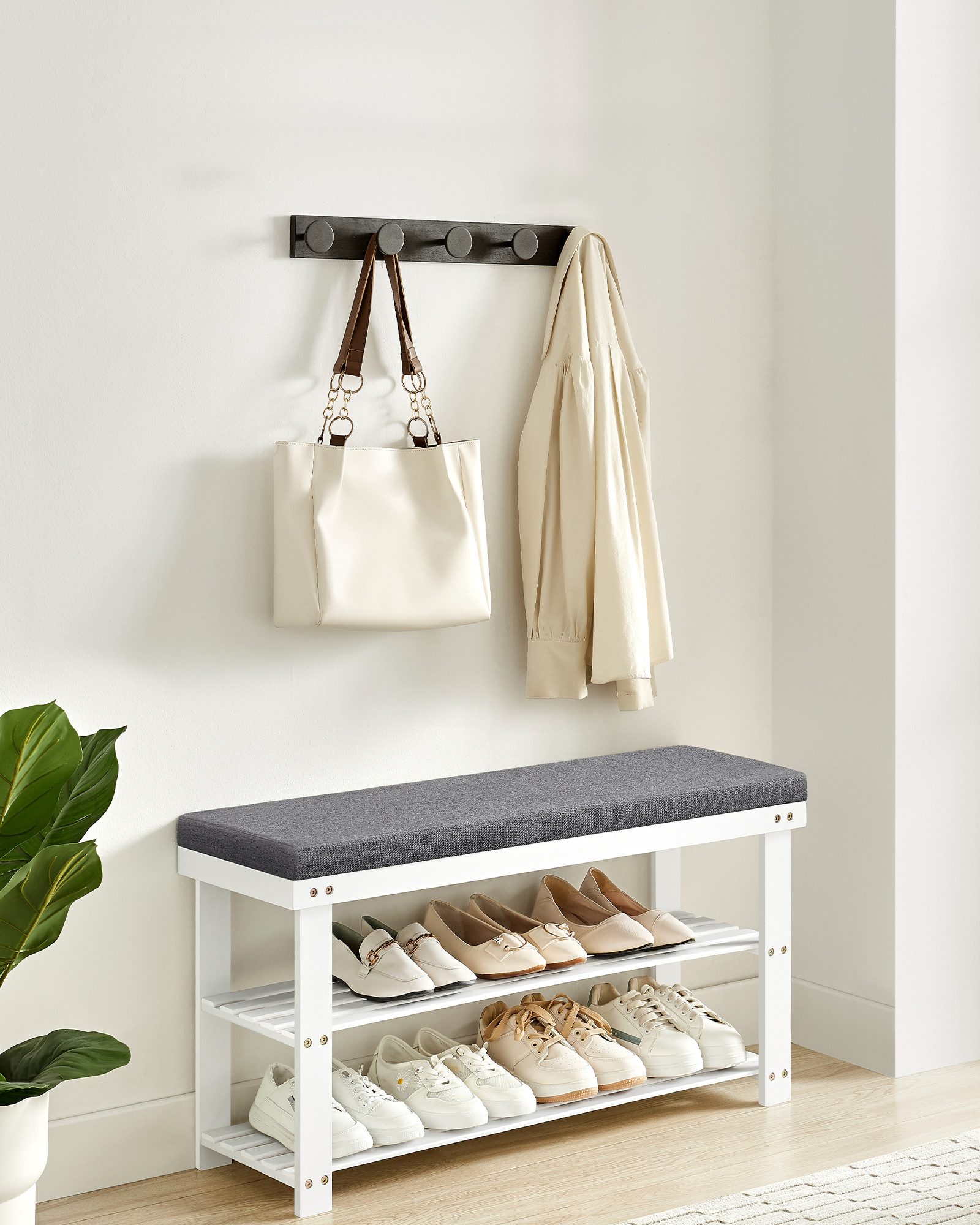 SONGMICS Schuhbank, Schuhregal aus Bambus, 29 günstig online kaufen