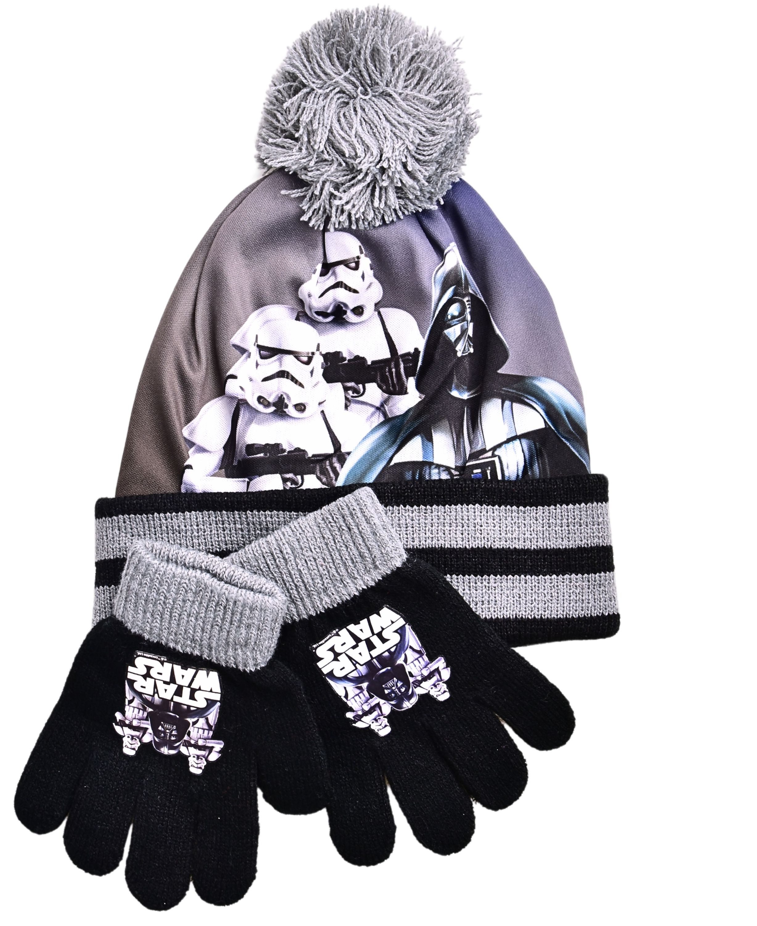 Star Wars Bommelmütze Darth Vader & Sturmtruppen (2-St) Jungen Winter-Set Mütze & Перчатки 2-4 Jahre