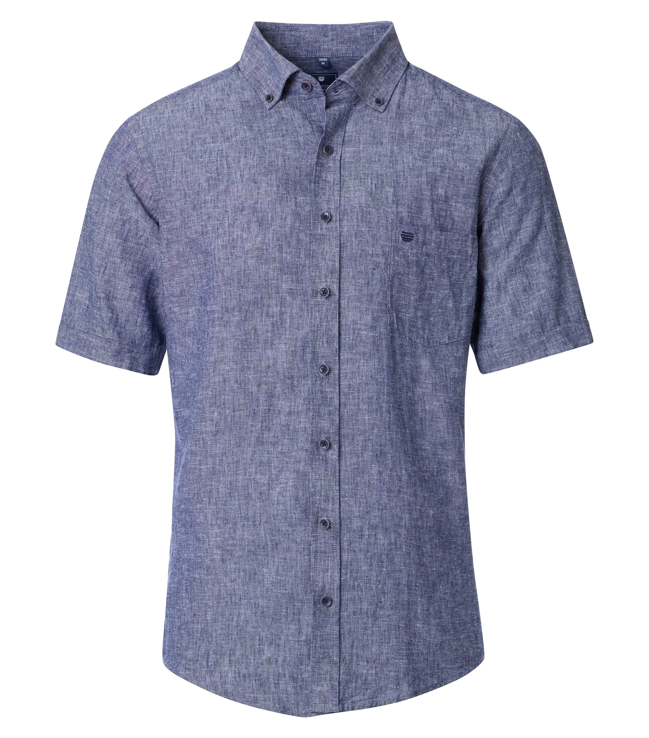 Redmond Kurzarmhemd uni Casual Fit günstig online kaufen