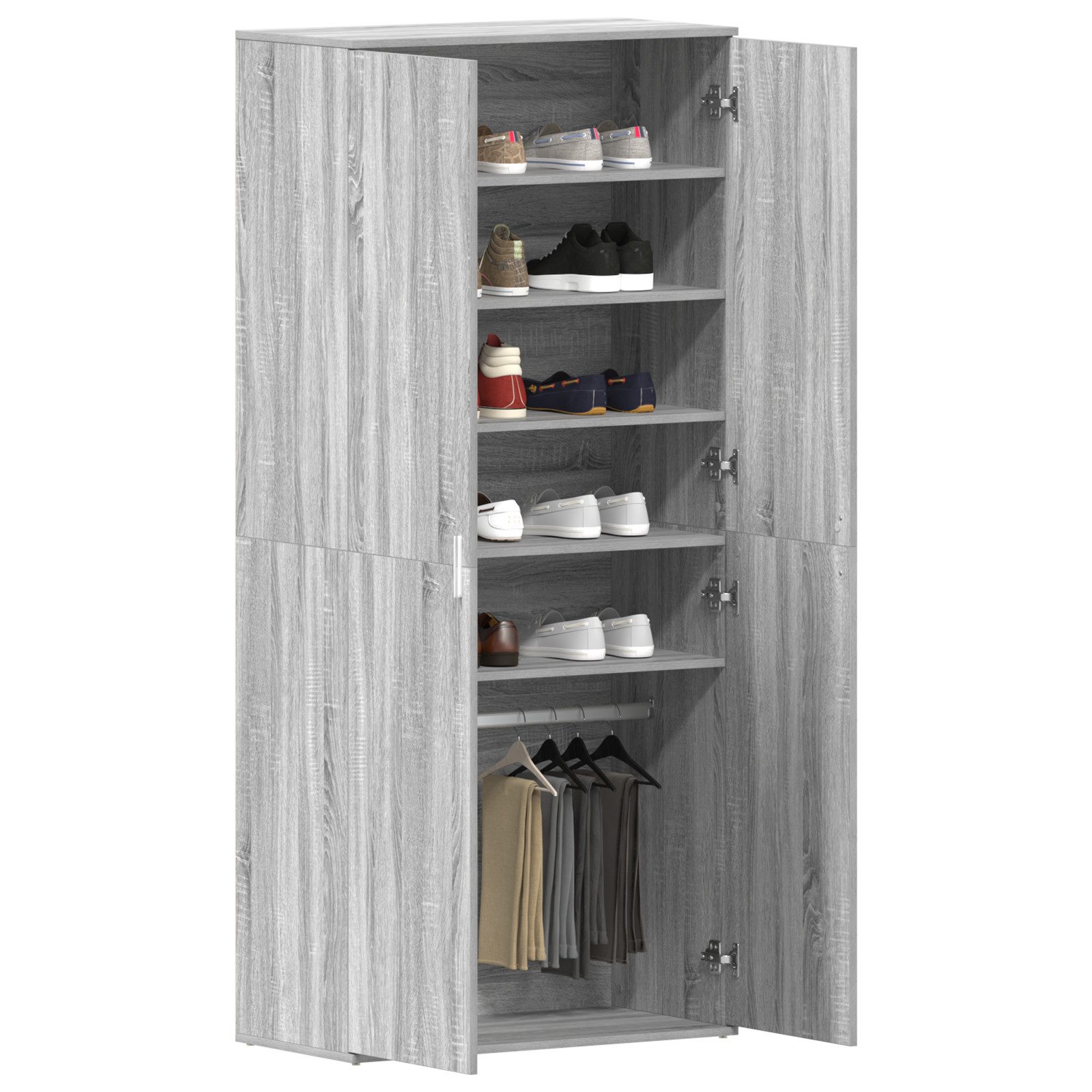 vidaXL Schuhregal Schuhschrank Grau Sonoma 80x39x180 günstig online kaufen