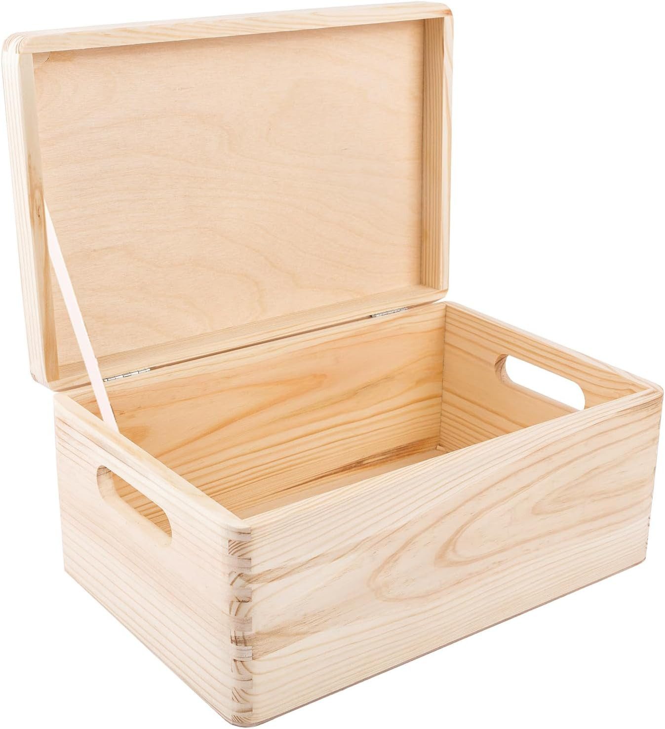Creative Deco Holzkiste mit Deckel 30x20x14 cm (1cm)