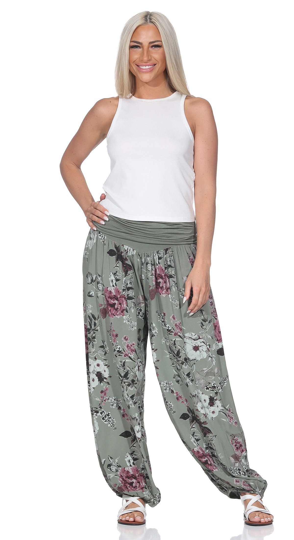 OriginalYou Haremshose Flatterhose Damen Sommerhose leichte Pluderhose luftig & leicht, leicht transparenter Sommerlook