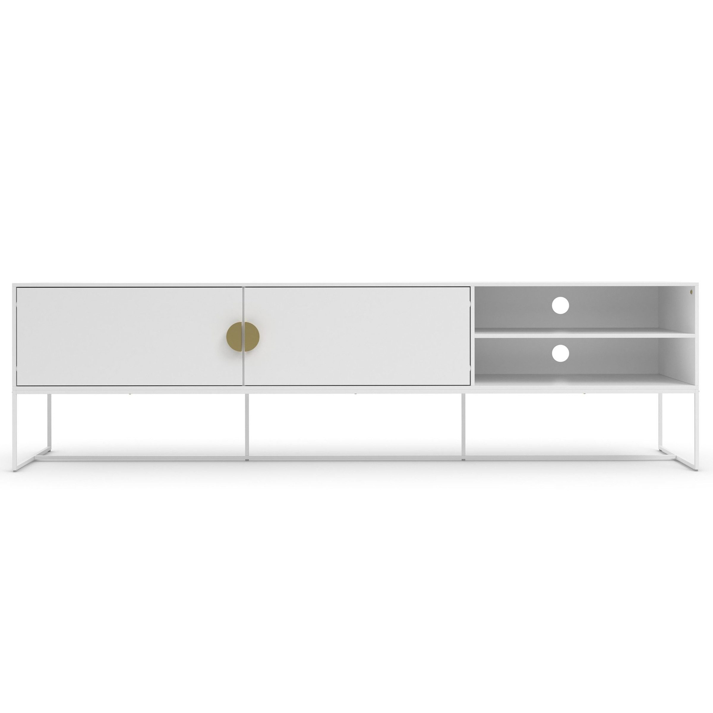freiraum Lowboard Asia, 2 Türen, Fächer, in Weiß - 180x50x40cm (BxHxT)