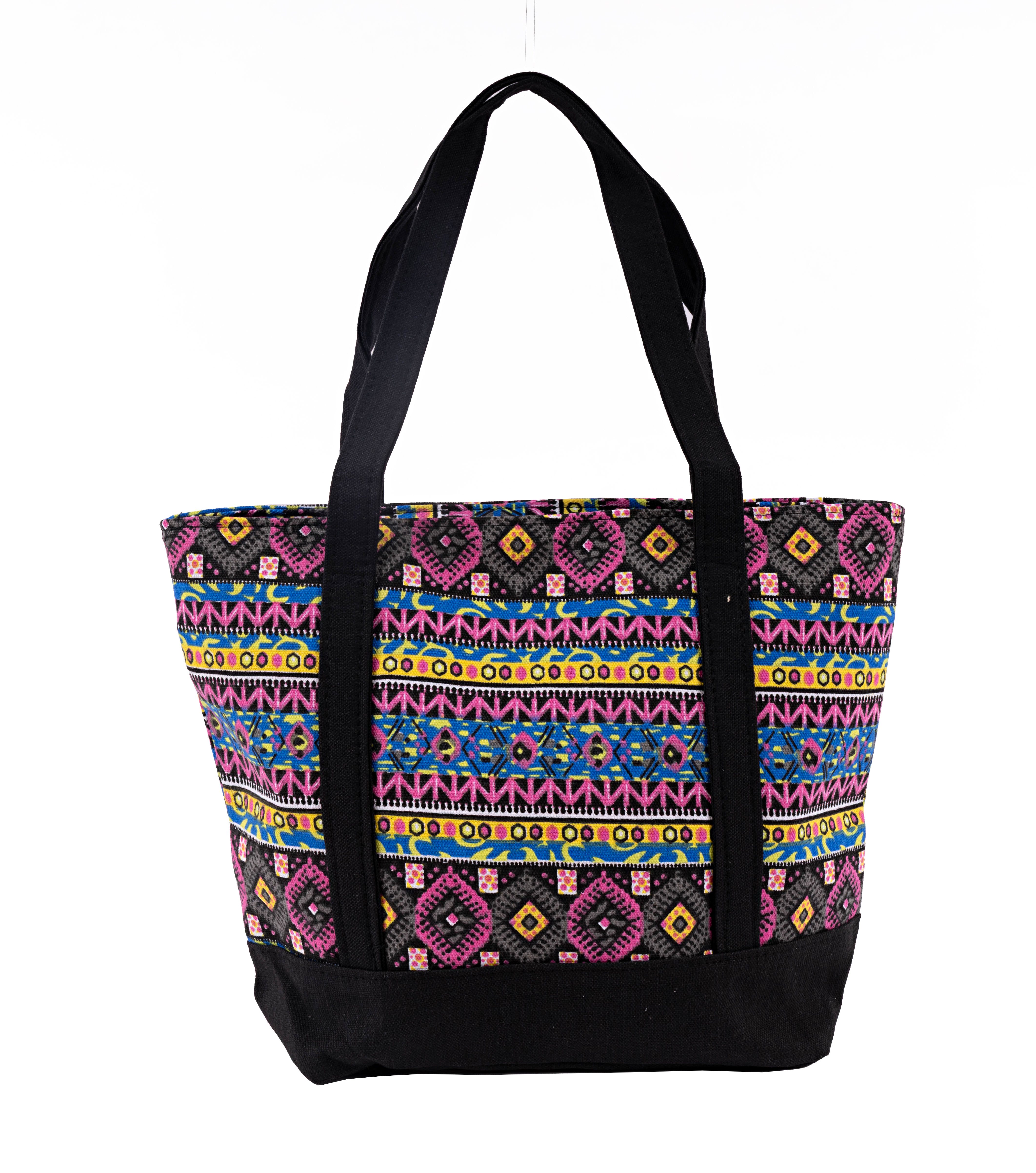 Goodman Design Tragetasche Schultertasche mit Tribal-Muster – robuste Alltagstasche, 100% Canvas-Baumwolle – strapazierfähig und langlebig