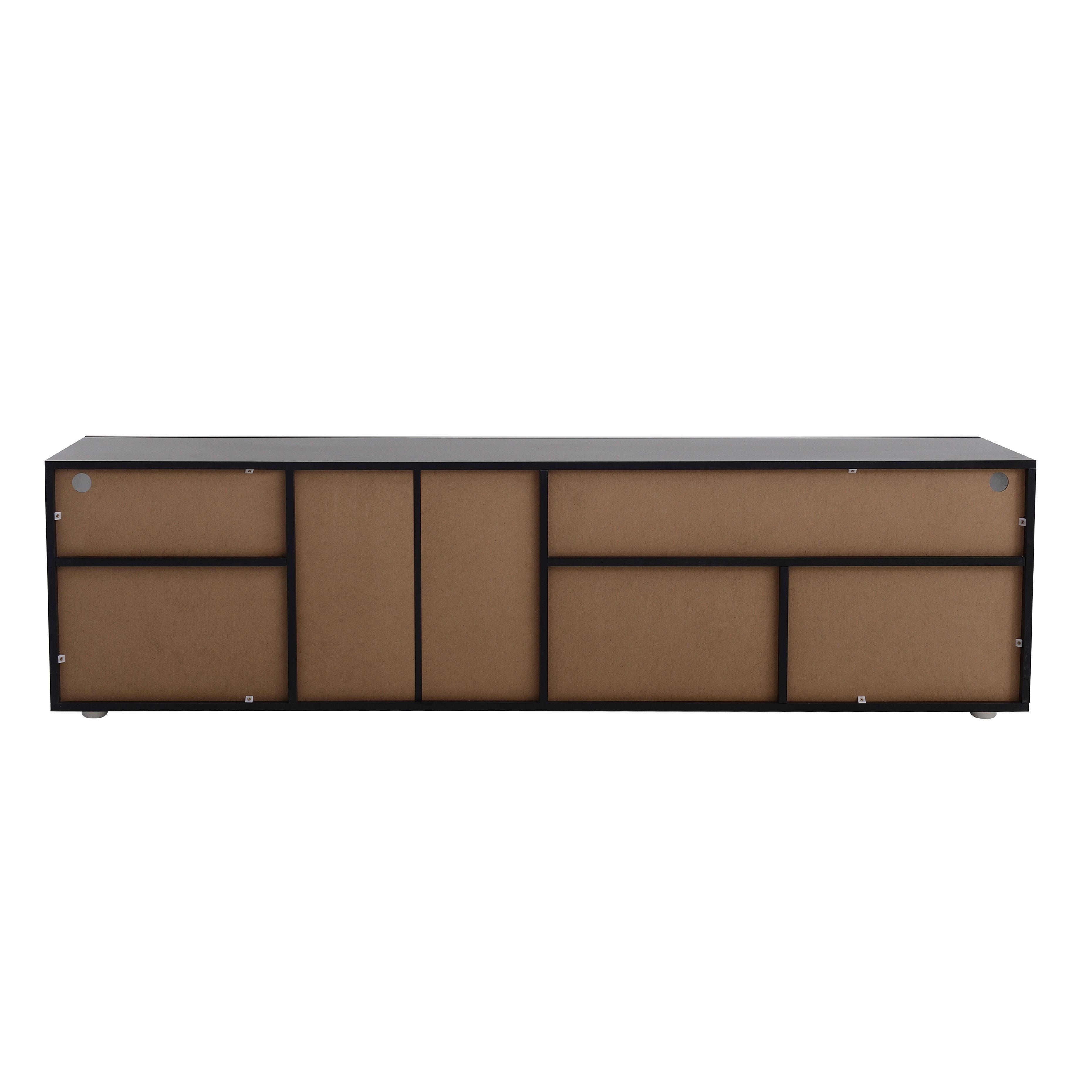 Lowboard (1 St), TV-Schrank Fernsehtisch mit 16 Led Farben Beleuchtung, Glasablage, 3 Türen, Breite 180 cm