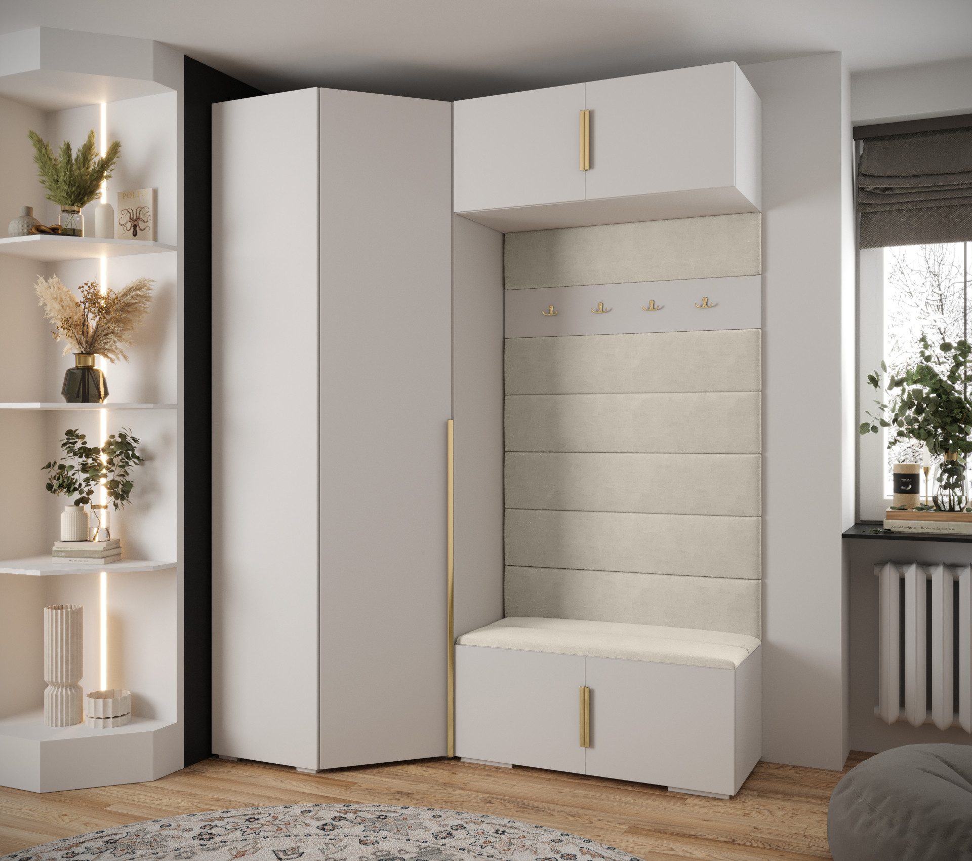 ABIKS MÖBEL Kompaktgarderobe INOVA 1 SATZ 21 Möbelset, Garderobe mit Kleiderstange und Regalen