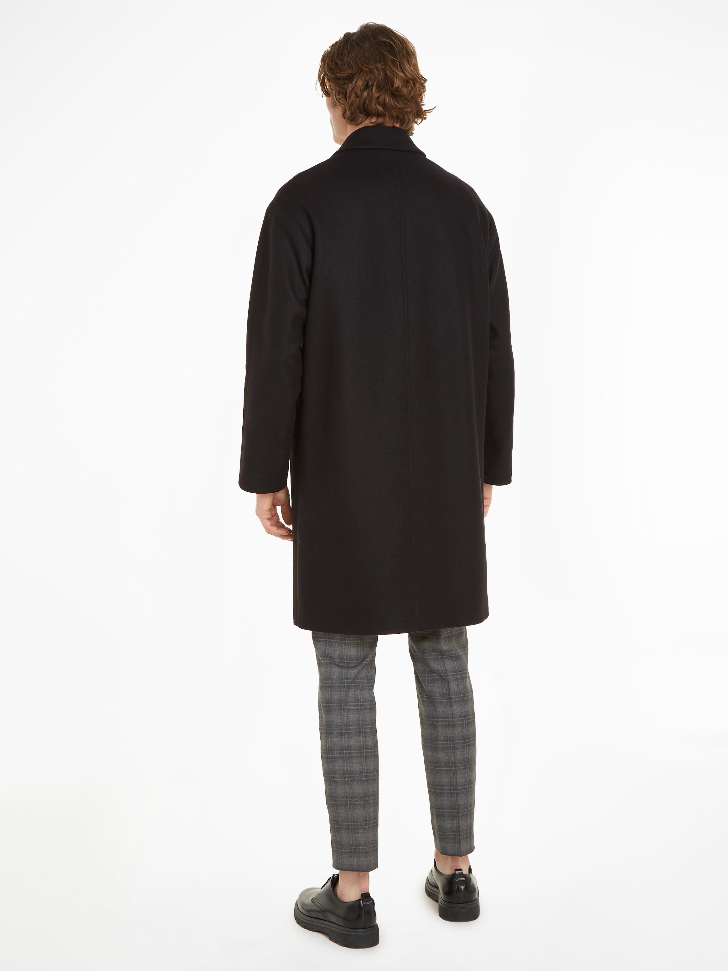 Calvin Klein Wollmantel MODERN BLEND mit Markenlabel WOOL COAT