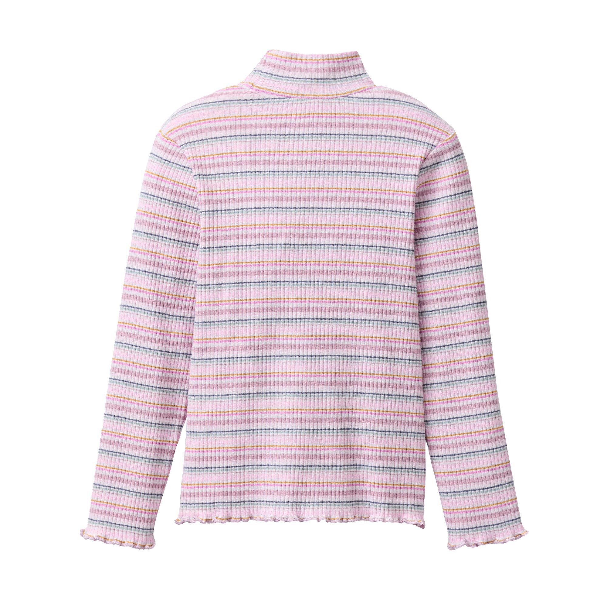 People Wear Organic Langarmshirt mit Stehkragen, bunt geringelt aus 95%Bio-Baumwolle – Bild 2 von 2