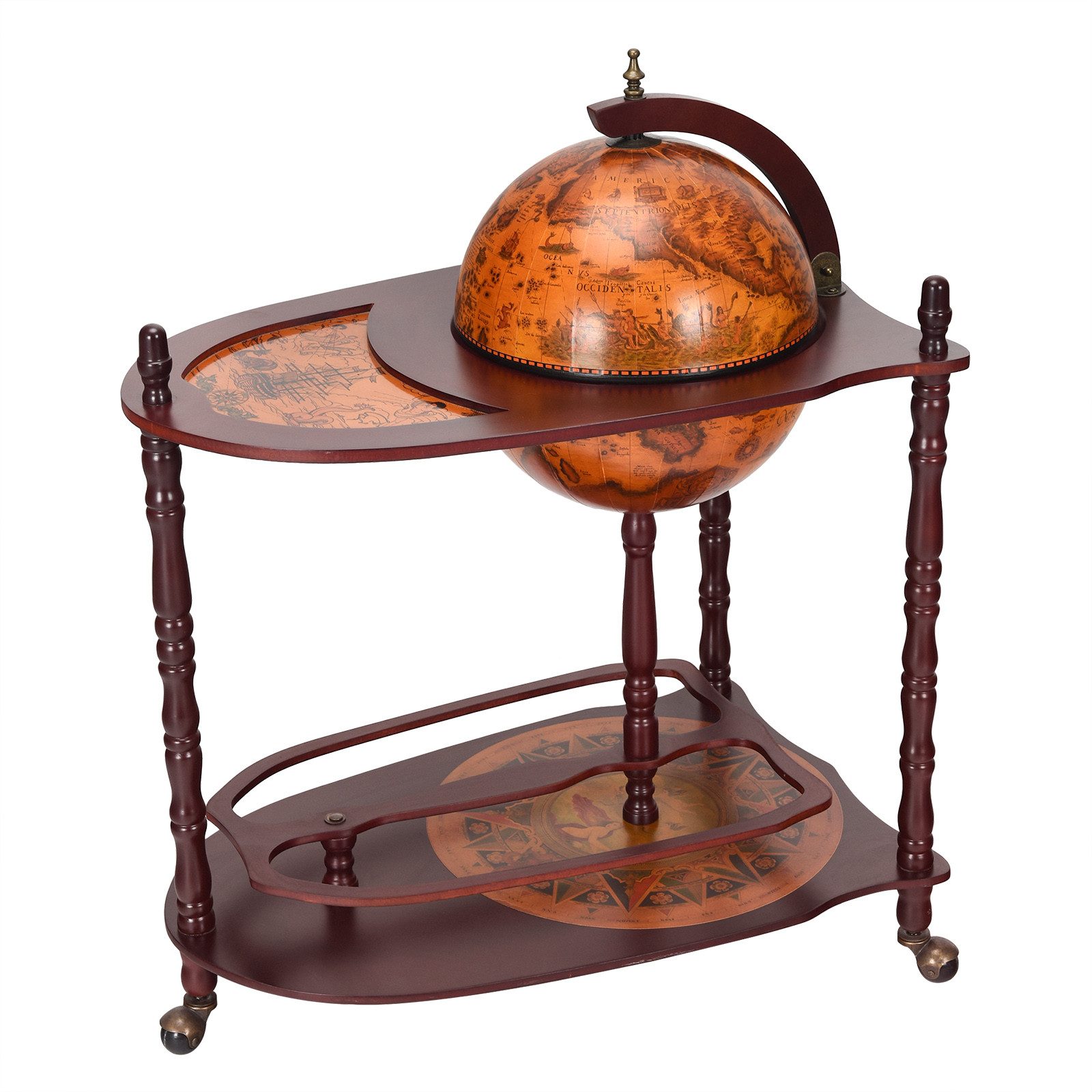 COSTWAY Weinregal Flaschenregal, Mit 3 Rollen, mit Tischplatte günstig online kaufen