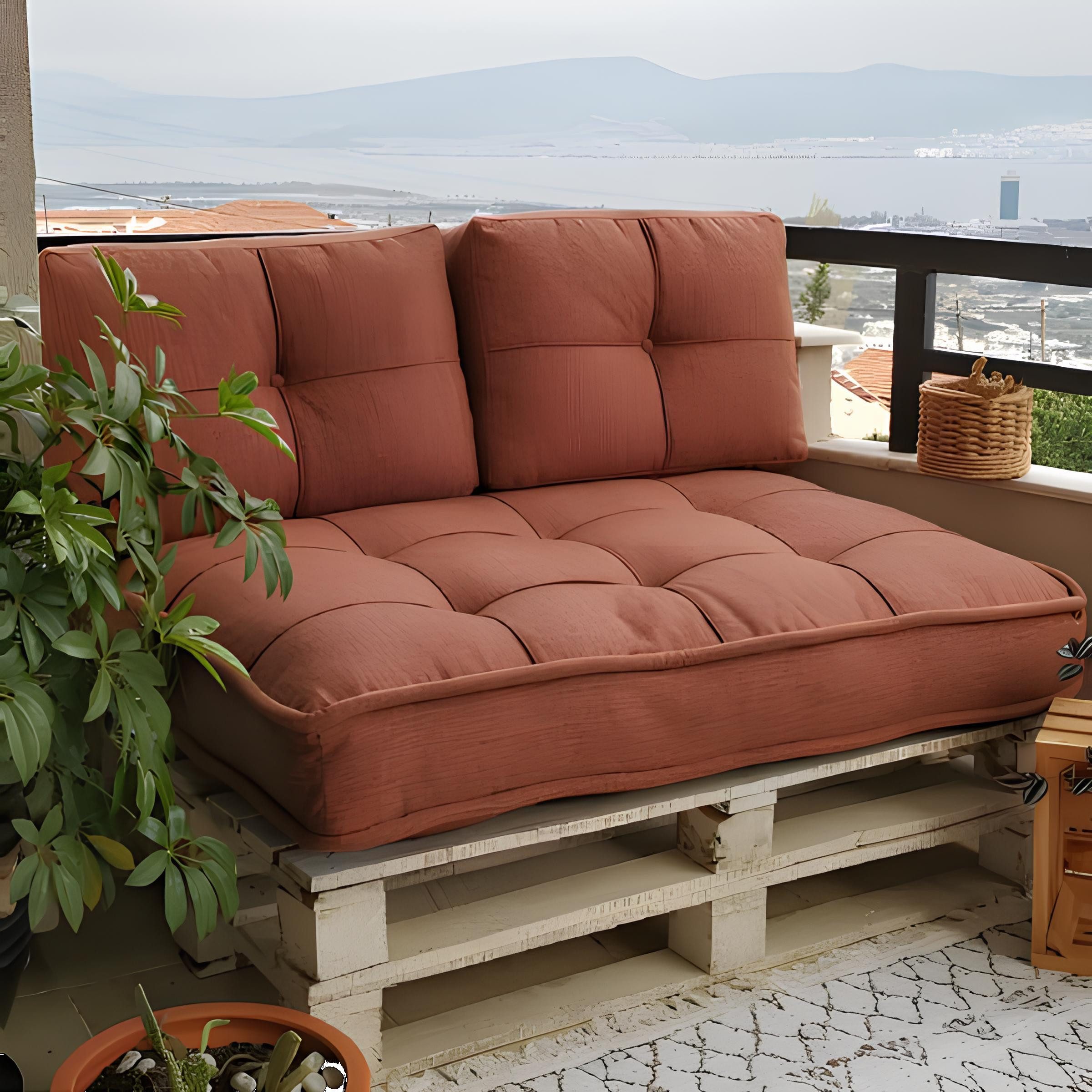 Xlmoebel Sofakissen Braunes Stoffsofa mit bequemer Polsterung für gemütliche Abende, (Sofakissen), Hergestellt in Europa