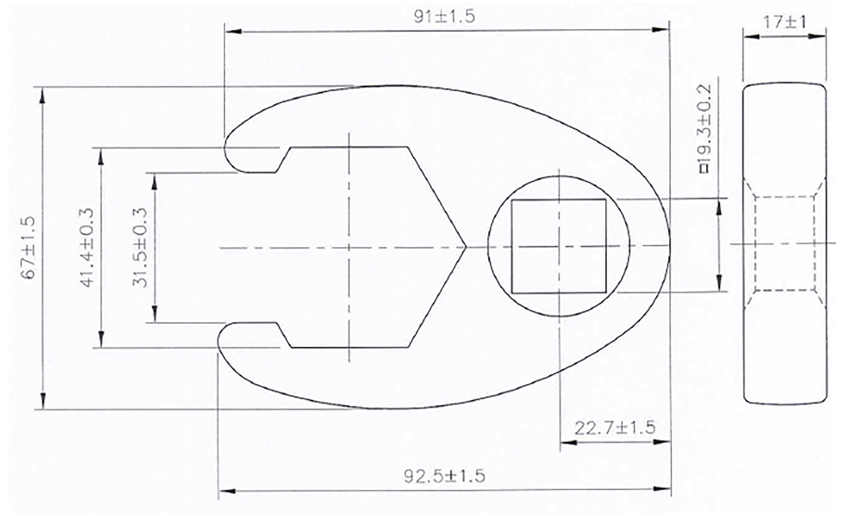 BGS Werkzeugset / Hahnenfußschlüssel-Satz, 20 Antrieb mm (1/2) mm (3/4) 12,5 Innenvierkant 8-tlg