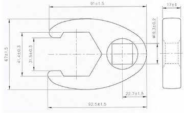 BGS Werkzeugset Hahnenfußschlüssel-Satz, 8-tlg., Antrieb Innenvierkant 12,5 mm (1/2) / 20 mm (3/4)