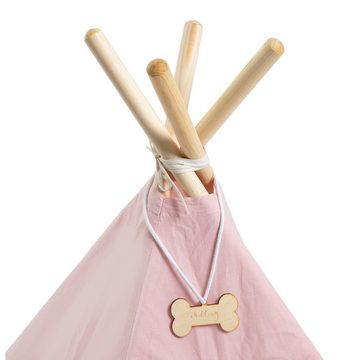 Rainbow Kids Tipi-Zelt Tipi für Hunde und Katzen / Haustierzelt Süße Perle, (2 tlg), vier Holzstangen zu je 110 cm Länge