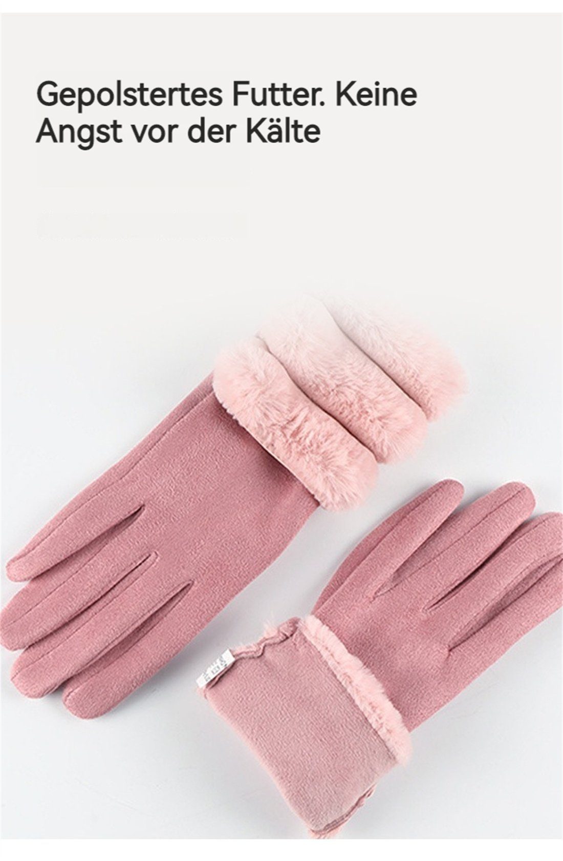 DÖRÖY Fleecehandschuhe Plüsch Handschuhe Beige Verdickter Reiten Damenmode Handschuhe, Warme