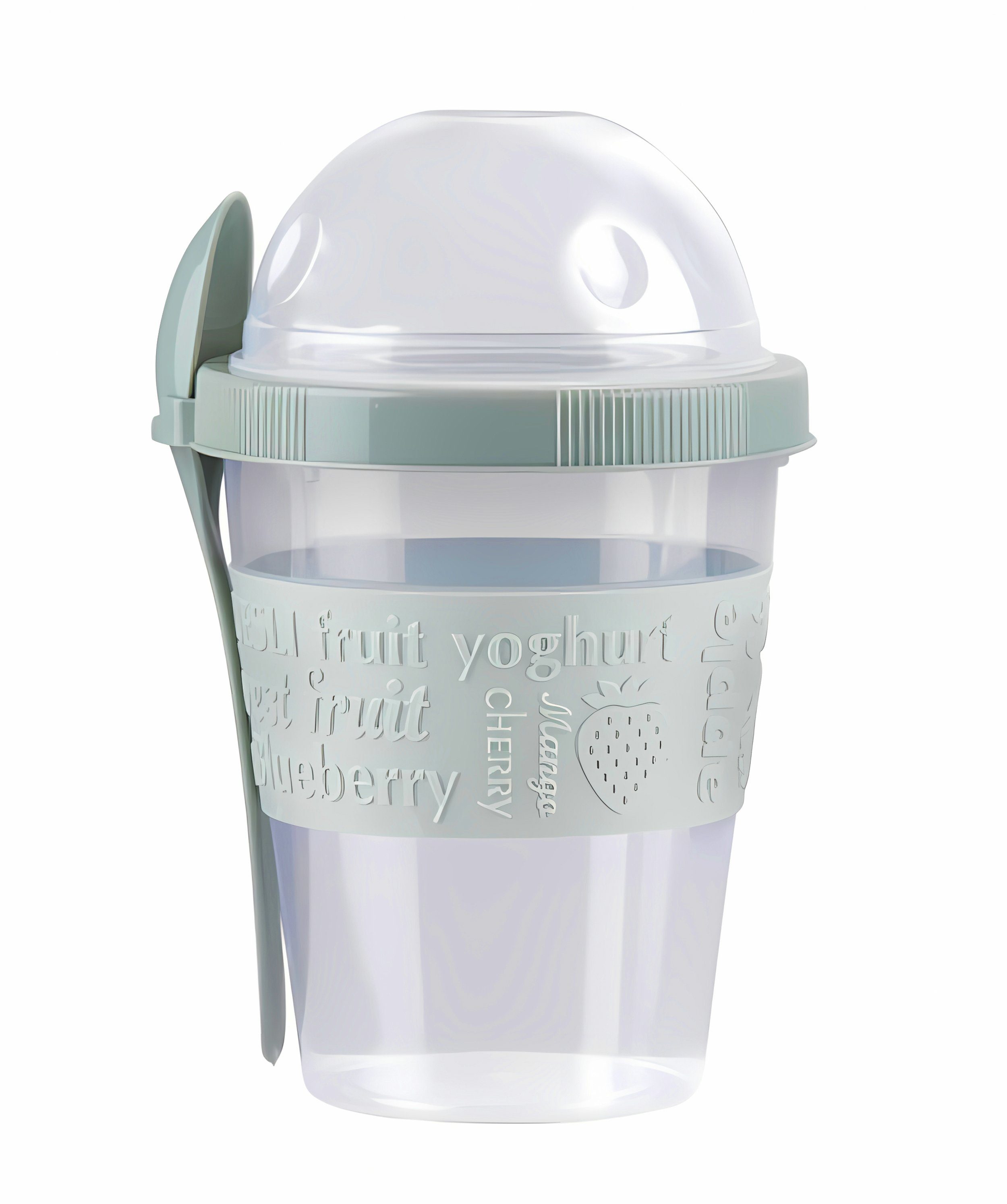 *Alpina* Müslischale JOGHURTBECHER 500ml mit Löffel Deckel Müslibecher Joghurt 83 (Grün), Müsli to go Müslischale Becher Obst Becher